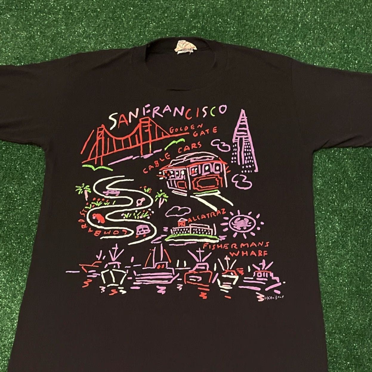 Vintage VINTAGE San Francisco Art Tee 90s Alcatraz Shirt Mens M Black T-Shirt Size US M / EU 48-50 / 2 - 3 Thumbnail
