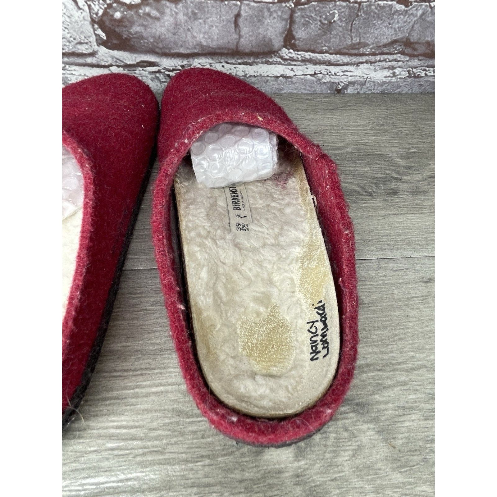 Birkenstock Birkenstock Zermatt Mule Slippers Red Wool Felt Shearling Wo Size US 8.5 / IT 38.5 - 8 Thumbnail