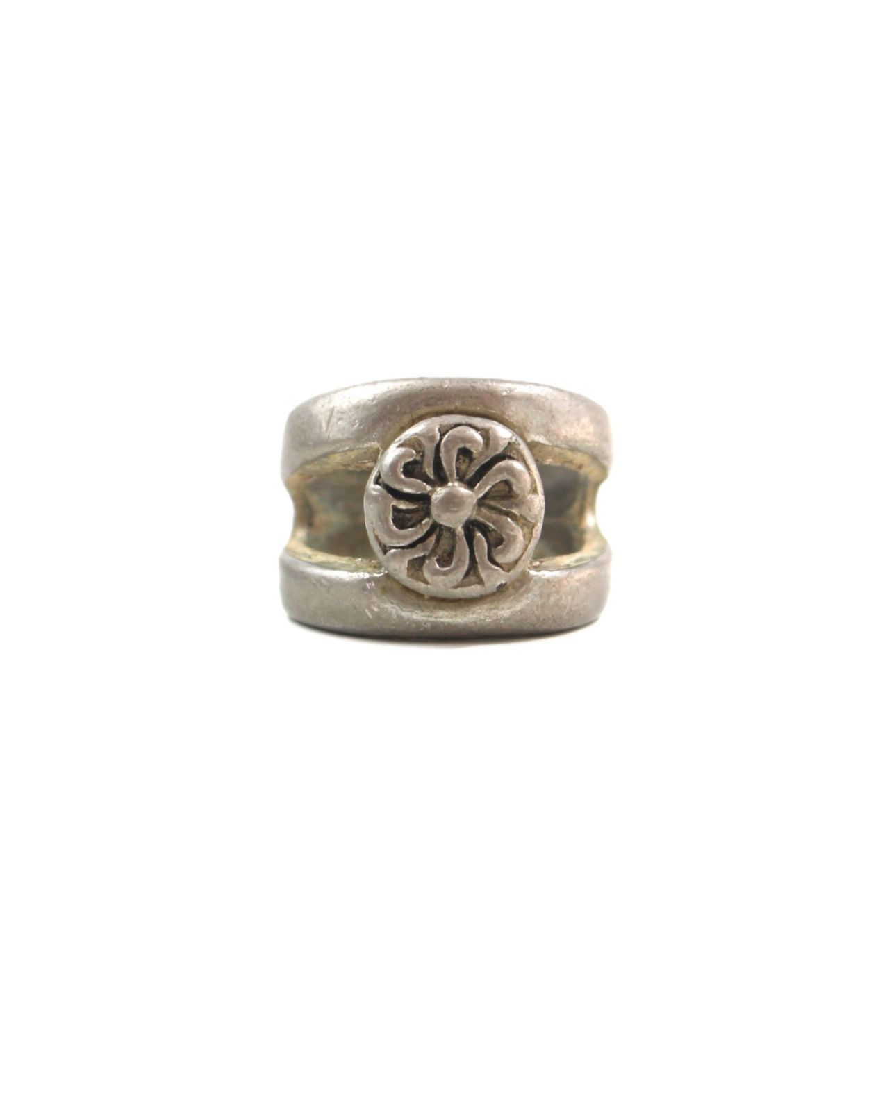 Vintage 2000S JAPANESE MADE FLORAL MOTIF OPEN BAND RING Size ONE SIZE - 1 Thumbnail