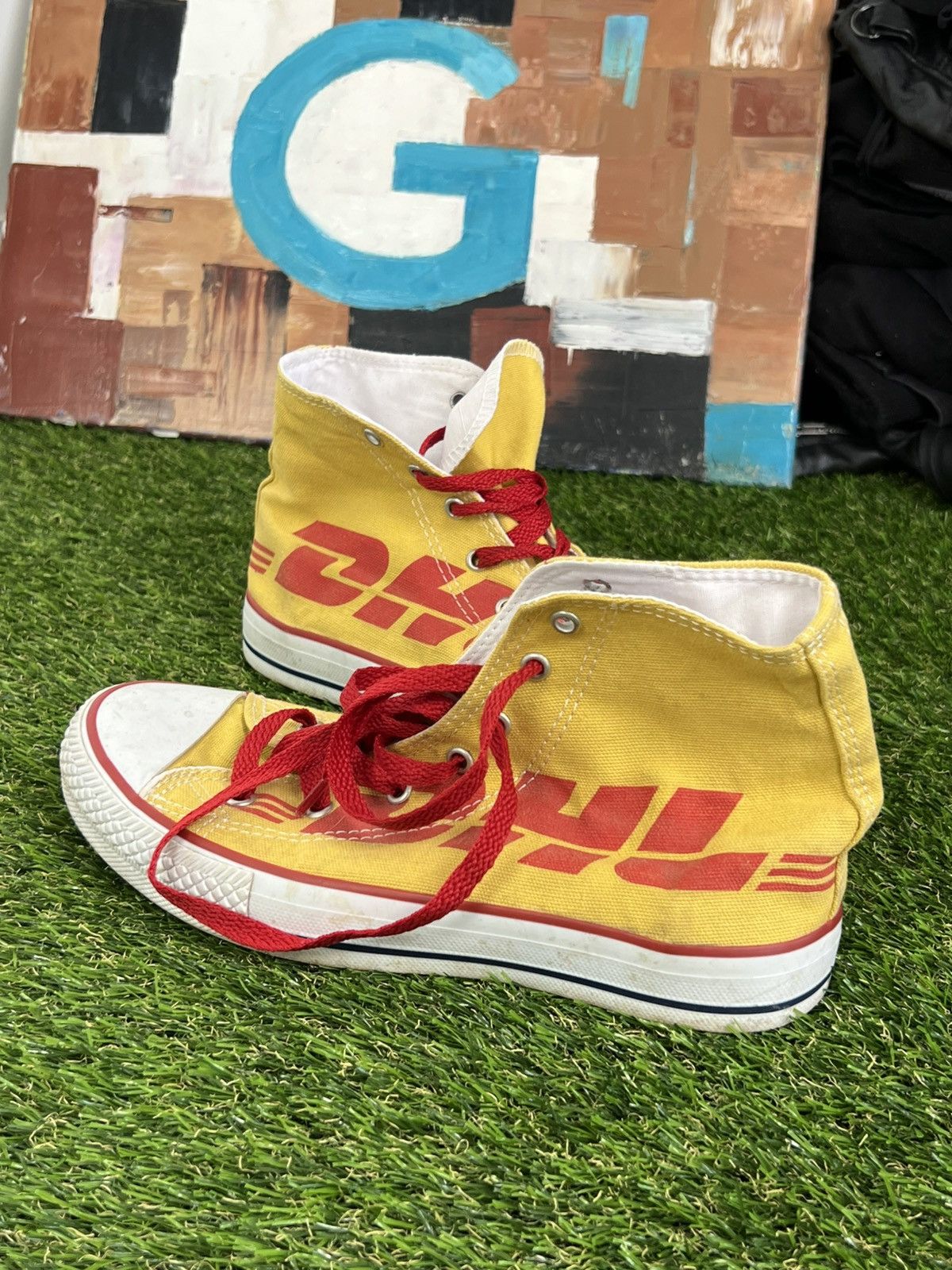 DHL Y2k Dhl Converse Sneakers Shoes Printed Y2k Hype Streetwear Size US 6 / EU 39 - 5 Thumbnail