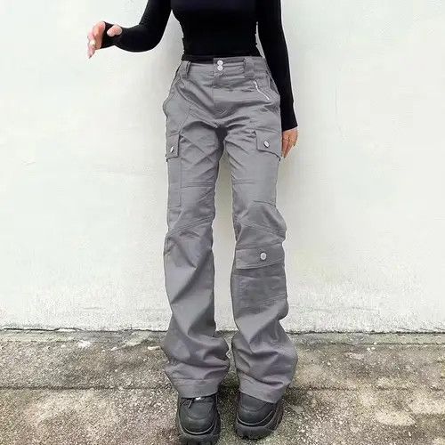 image of Gray Cargo Pants in Grey, Women's (Size 26)
