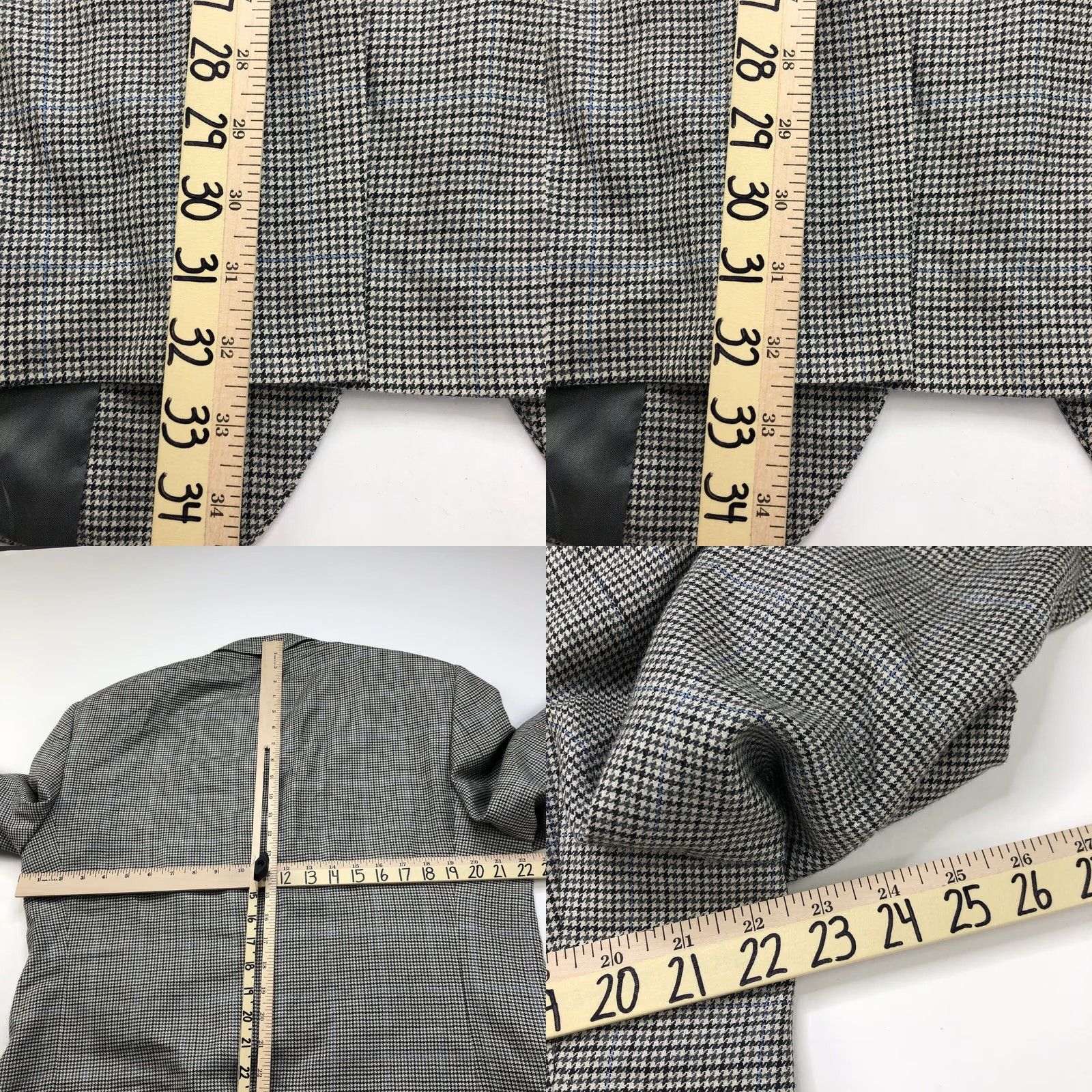 Brooks Brothers Brooks Brothers 346 Silk Wool 44L Houndstooth Gray Sport Coat Jacket Size US S / EU 44-46 / 1 - 10 Thumbnail