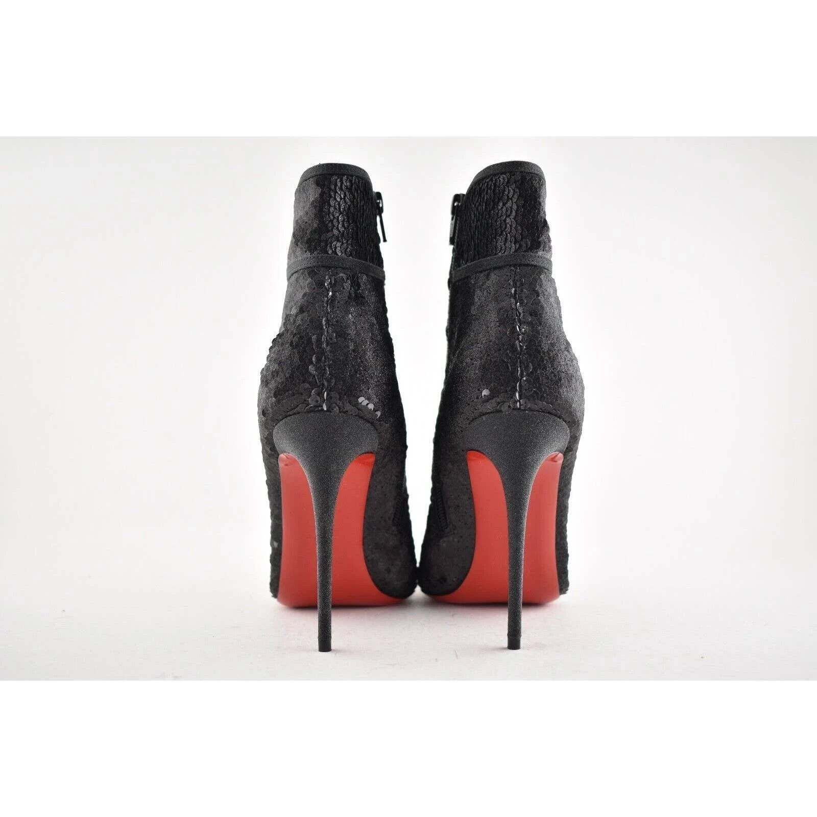 Christian Louboutin Christian Louboutin Moulakate 100 Black Sequin Glitter Heel Size US 5.5 / IT 35.5 - 10 Thumbnail