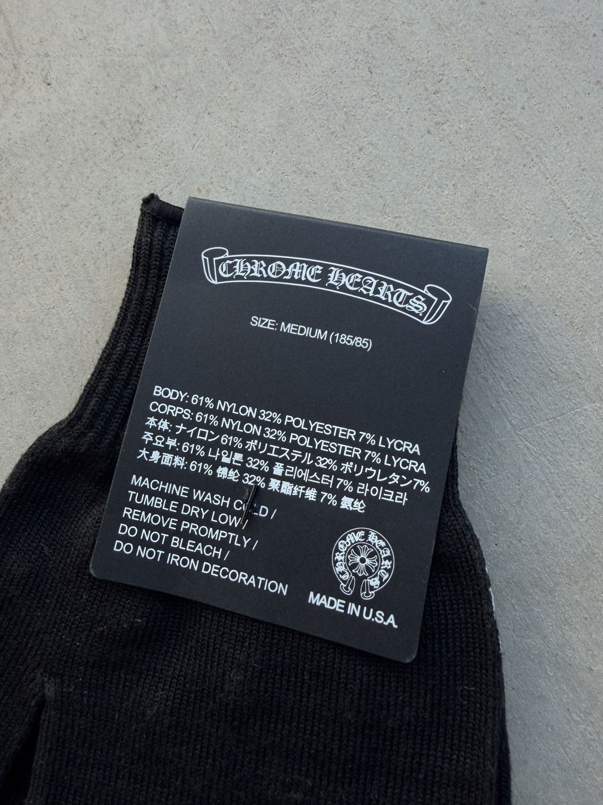 Chrome Hearts Chrome Hearts Black Checkmate Work Gloves Medium NWT Size ONE SIZE - 6 Thumbnail