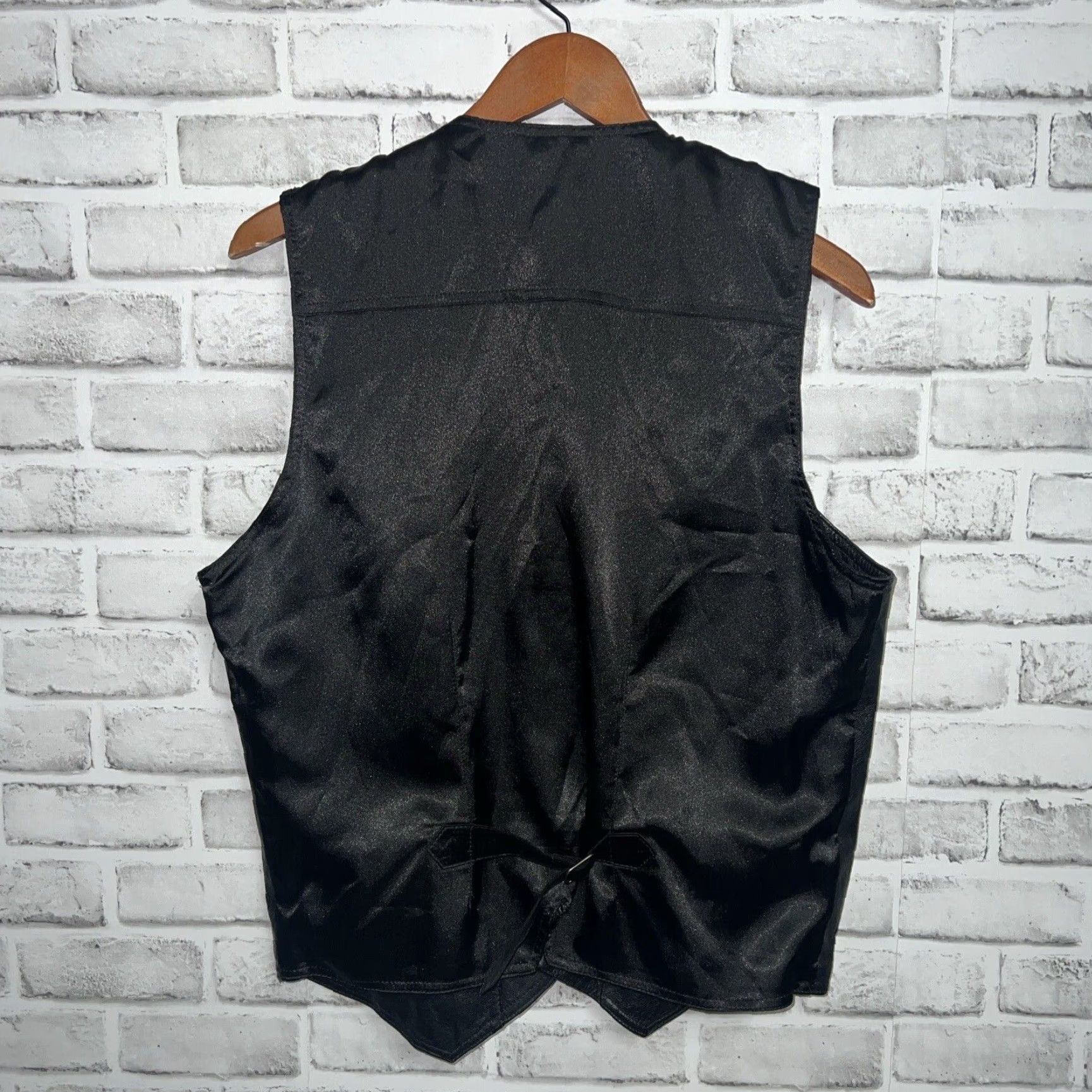 Vintage Cripple Creek Leather Biker Vest Mens Small Black Snap Button Size US S / EU 44-46 / 1 - 4 Thumbnail