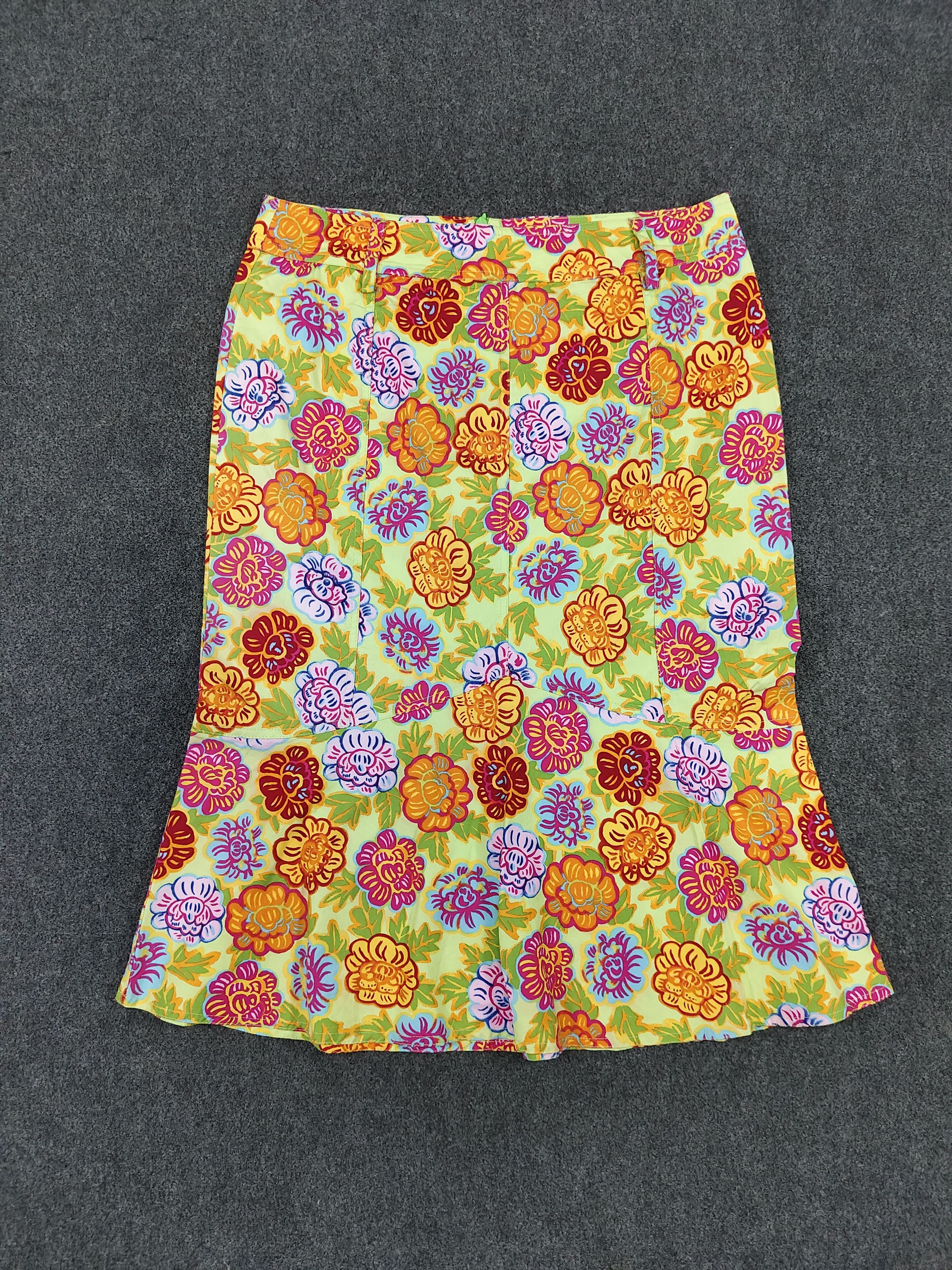 Marella 90s Marella💥 Archive Florals Art Summer Bold Retro Skirt Size 29" - 4 Thumbnail