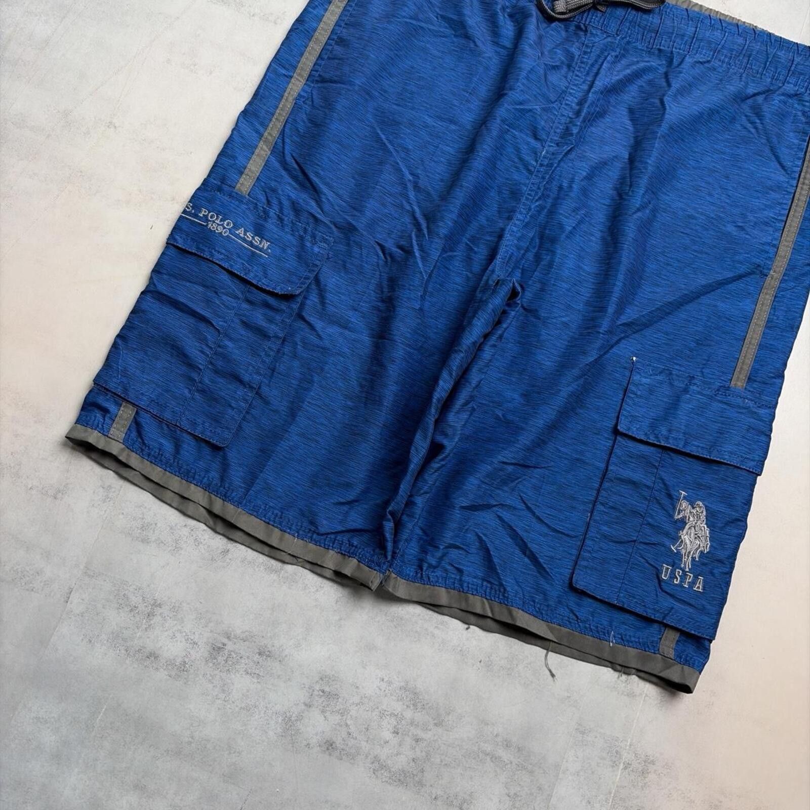 U.S. Polo Assn. Y2K Blue U.S. Polo Assn Grunge Surf Baggy Board Shorts Size US 34 / EU 50 - 3 Thumbnail