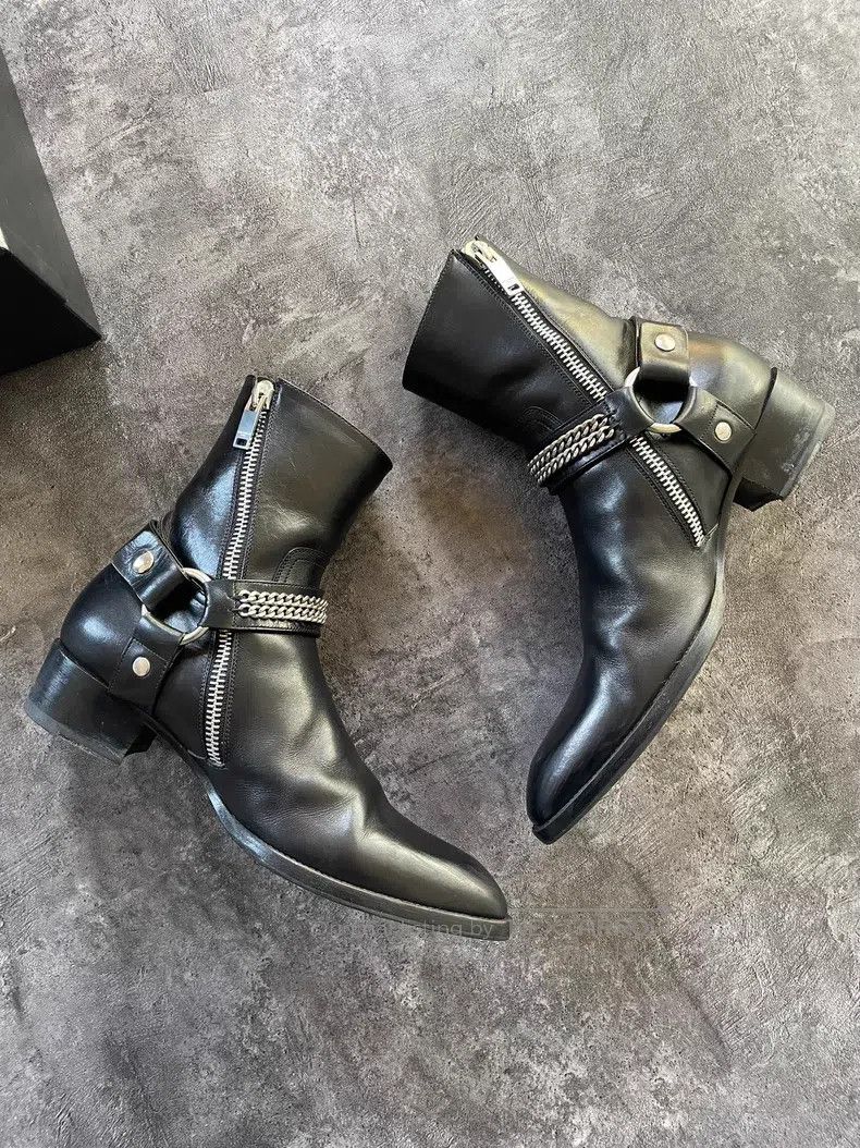 Saint Laurent Paris Saint Laurent Paris Zipper Ring Chain Chelsea Boots Size US 7 / EU 40 - 5 Thumbnail