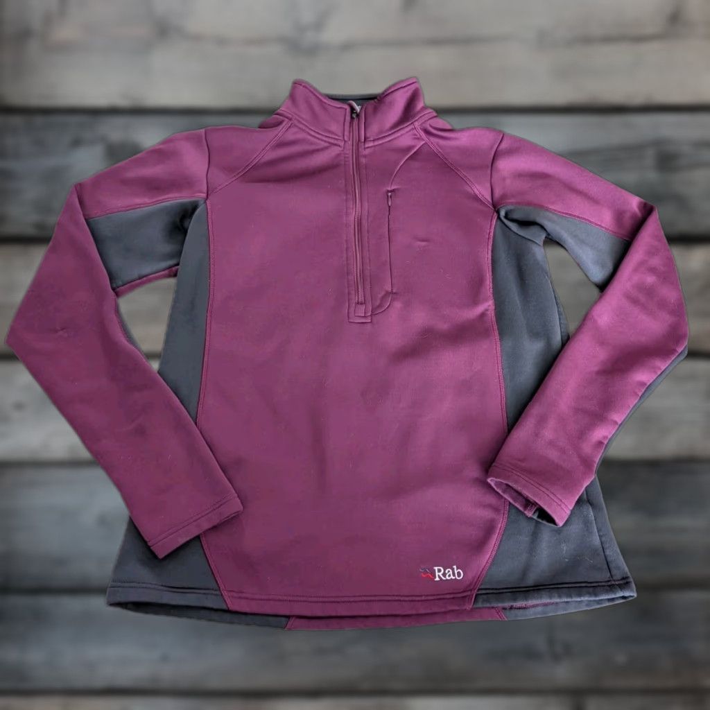 RAB Jacket Womens XL Purple PS Zip Top Polartec Stretch Outdoor Shirt Hoodie?