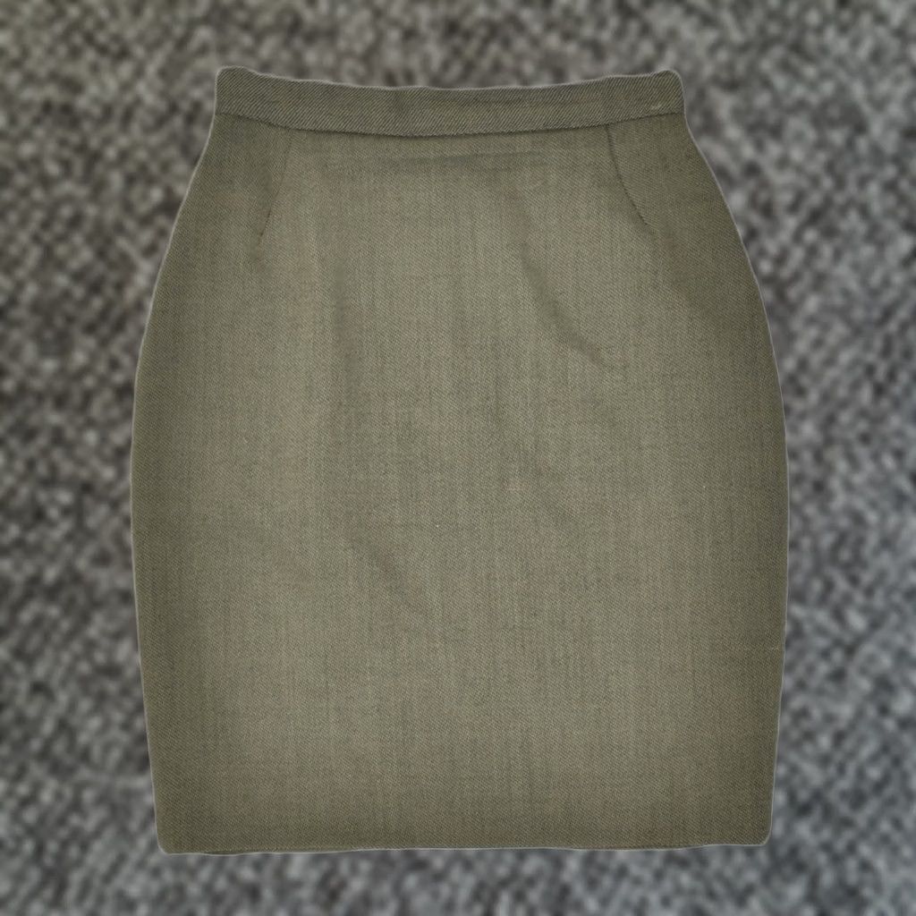 Vintage VINTAGE Womens Pencil Skirt W26 Small Khaki Wool Size 26" / US 2 / IT 38 - 1 Thumbnail