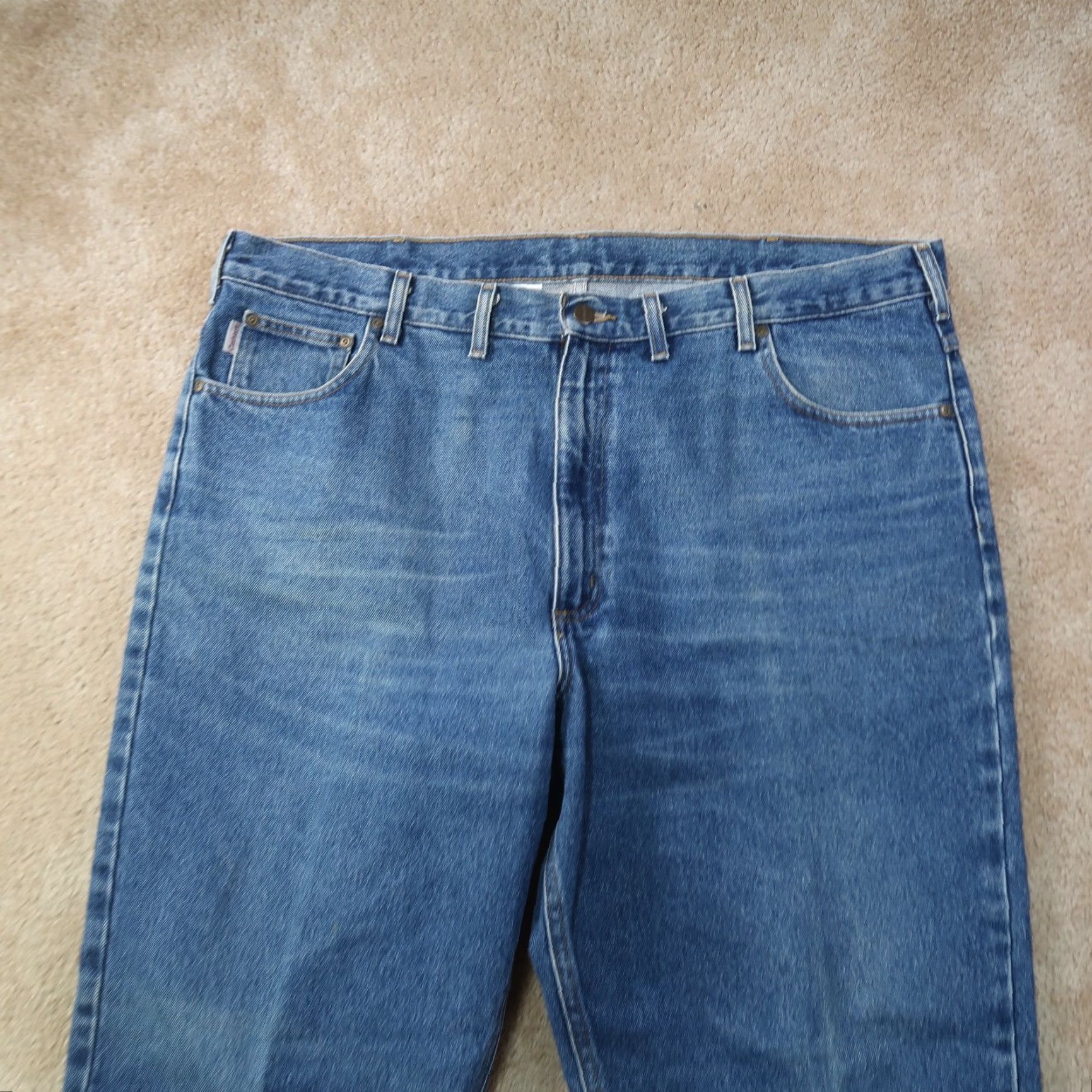Carhartt VINTAGE Carhartt Jeans Men 44x30 Blue Denim Relaxed 5-Pocket Straight Vintage Grunge 80s 90s American Rock Mens Size US 44 / EU 60 - 2 Thumbnail