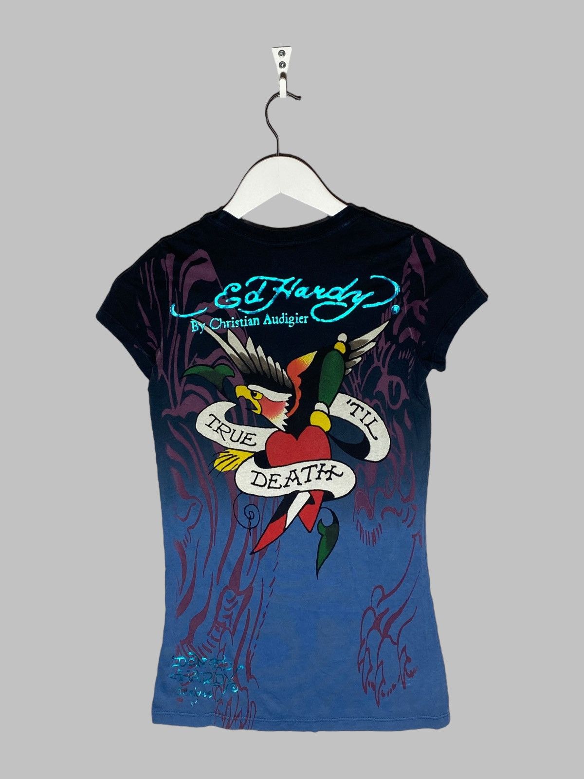 Ed Hardy 🔥 Y2K ED HARDY TIGER TEE TATTOO GRAPHIC CHRISTIAN AUDIGIER Size XS / US 0-2 / IT 36-38 - 2 Thumbnail