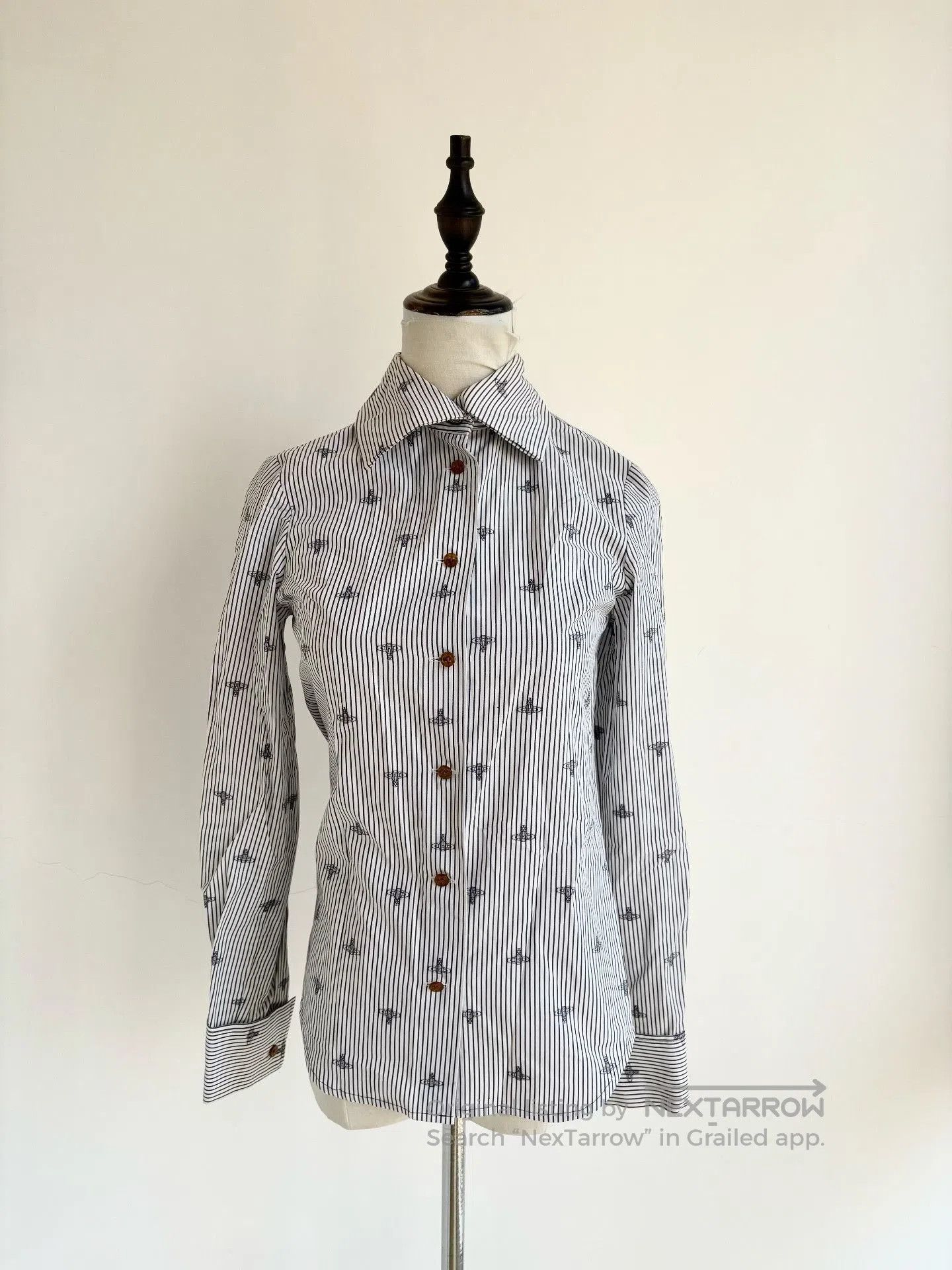 Vivienne Westwood Vivienne Westwood Vintage Black Striped Saturn Shirt. Size S / US 4 / IT 40 - 1 Thumbnail