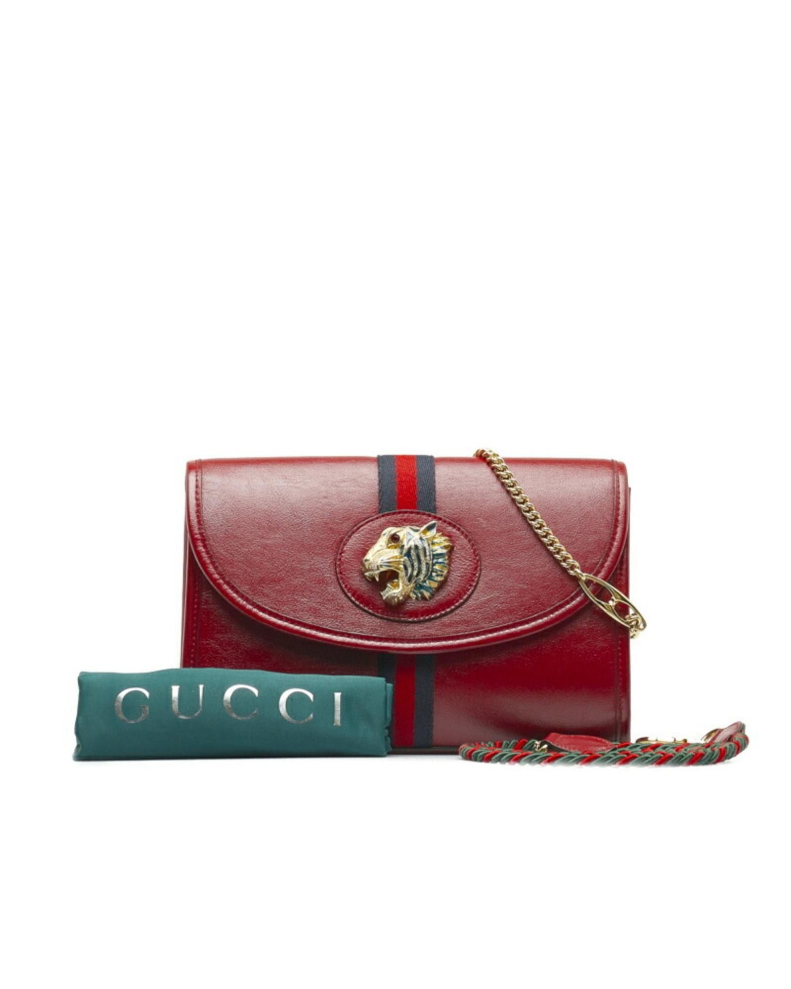image of Versatile Red Leather Handbag - Gucci Rajah, Women's