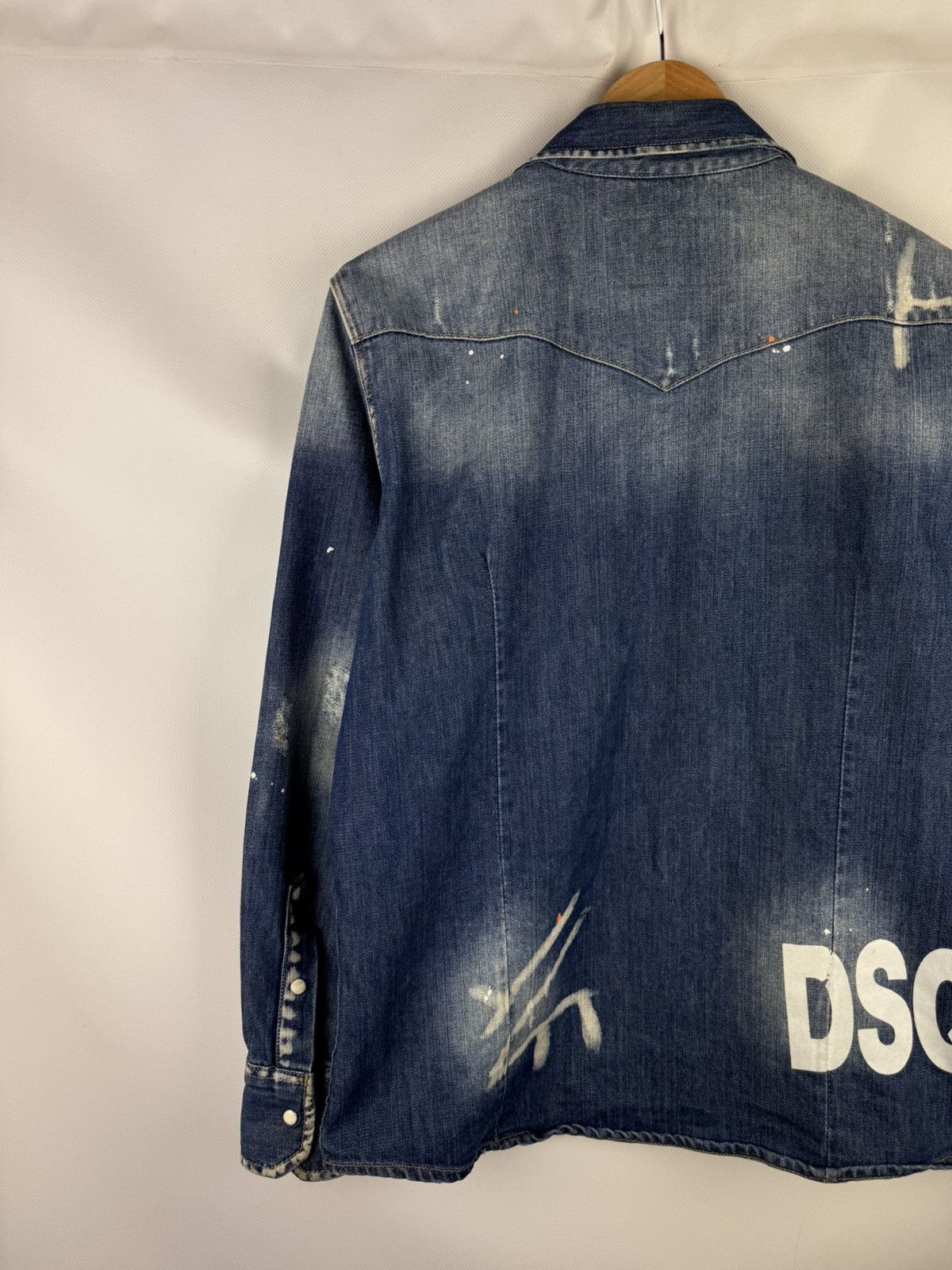 Dsquared2 Dsquared Ladies Big Logo Graphic Print Denim Button Up Shirt Size M / US 6-8 / IT 42-44 - 17 Thumbnail