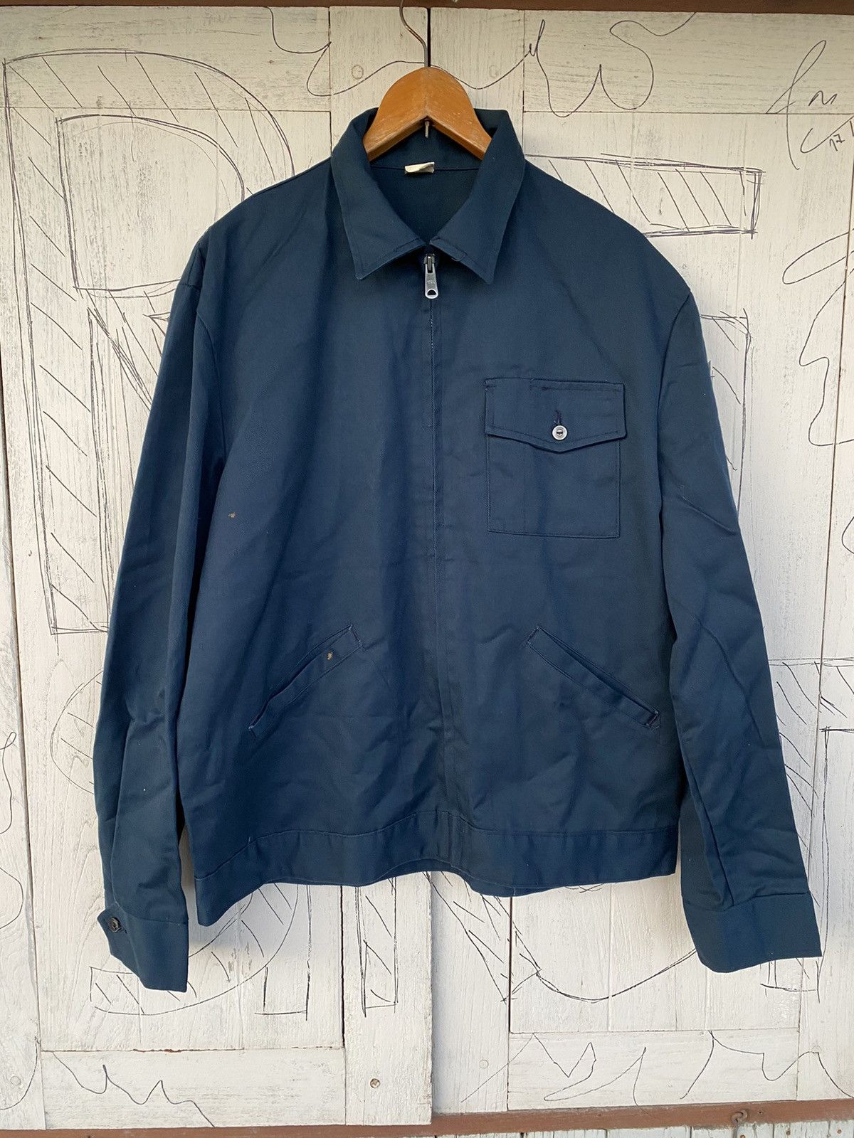 Vintage Lee ERIC workwear jacket Navy and Blue Jacket vintage Size US L / EU 52-54 / 3 - 1 Thumbnail