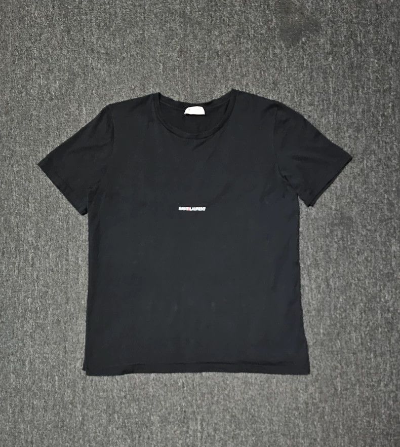 Saint Laurent Paris Saint Laurent Black Short Sleeve T-Shirt-yf Size US S / EU 44-46 / 1 - 1 Thumbnail