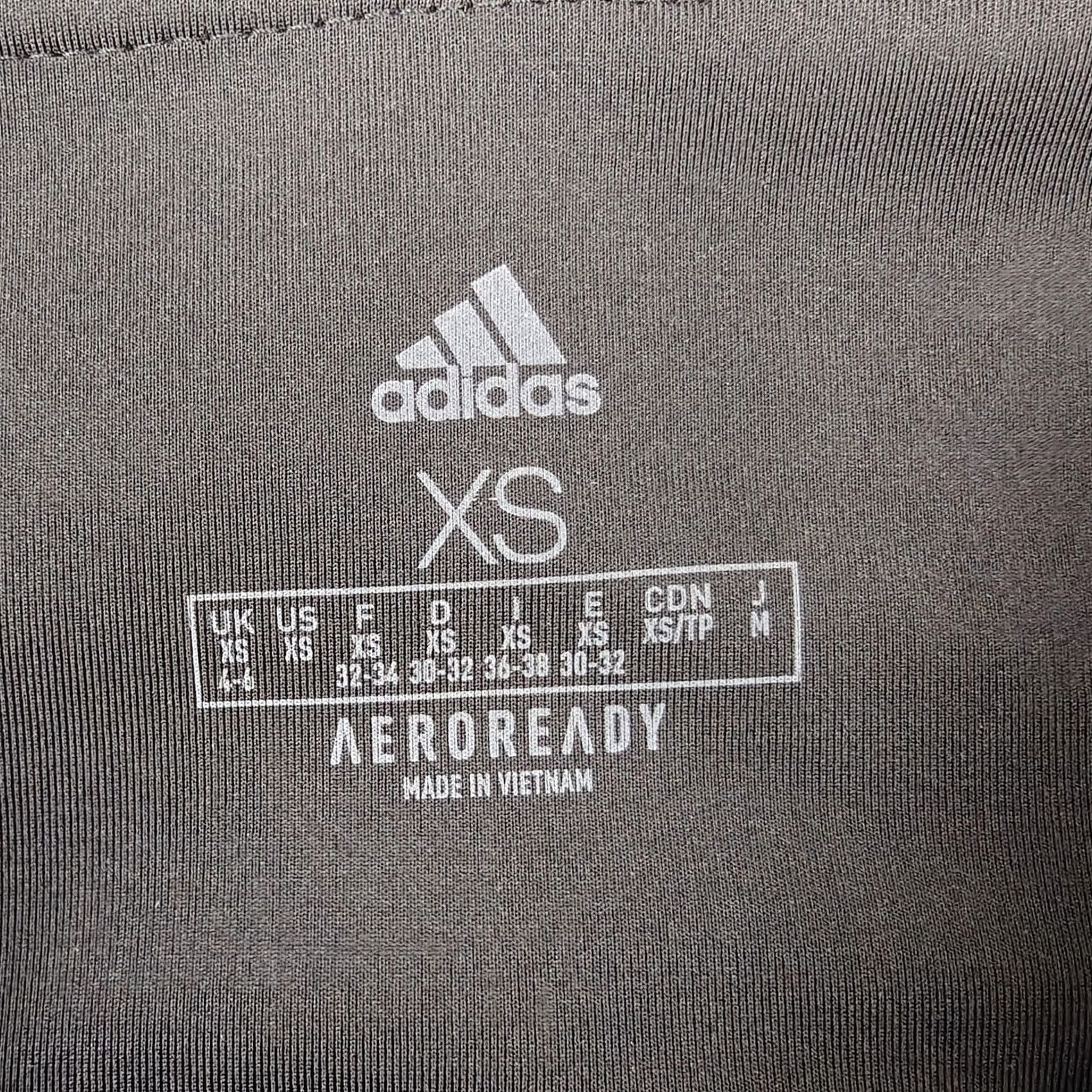 Adidas Adidas Leggings Womens XS Black Mid Rise Ankle AEROREADY Side Stripe Pockets Size 26" / US 2 / IT 38 - 3 Thumbnail