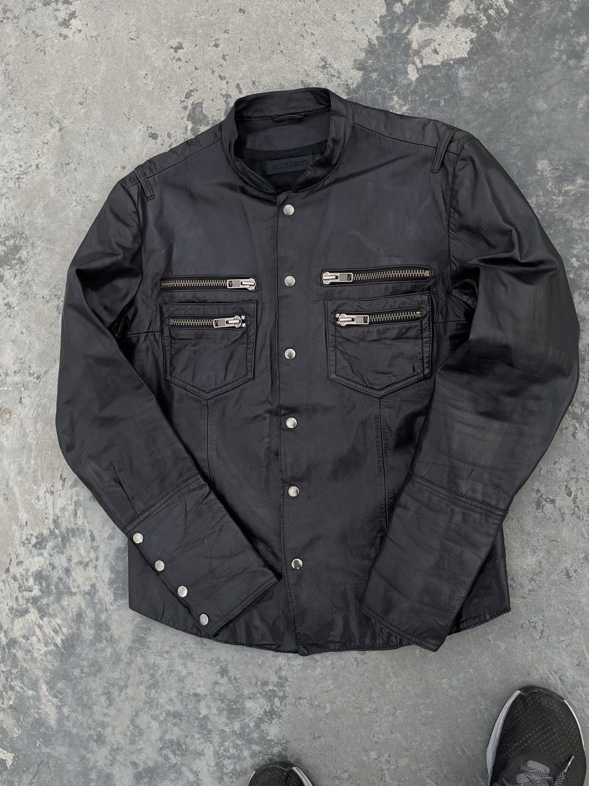 Allsaints All Saints Ramones Leather RARE Avant Garde Y2K Jacket Size US L / EU 52-54 / 3 - 3 Thumbnail