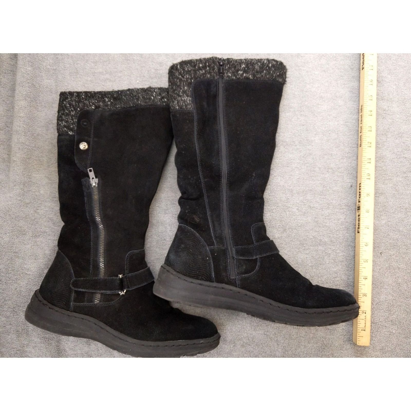 Vintage Baretraps Adele Boots Womens Size 10 Black Suede Mid-Calf Faux Fur Zip Winter Boots Size US 10 / IT 40 - 3 Thumbnail