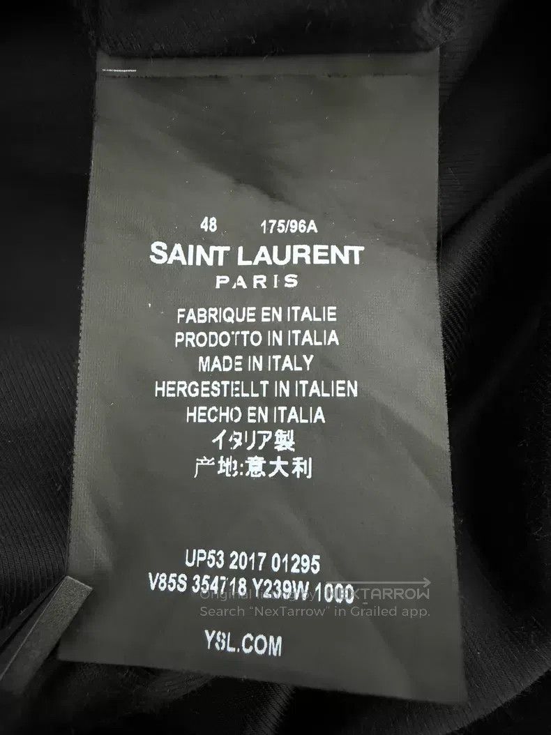 Saint Laurent Paris Saint Laurent Paris Black武士 Patchwork Baseball Jacket Size US M / EU 48-50 / 2 - 6 Thumbnail