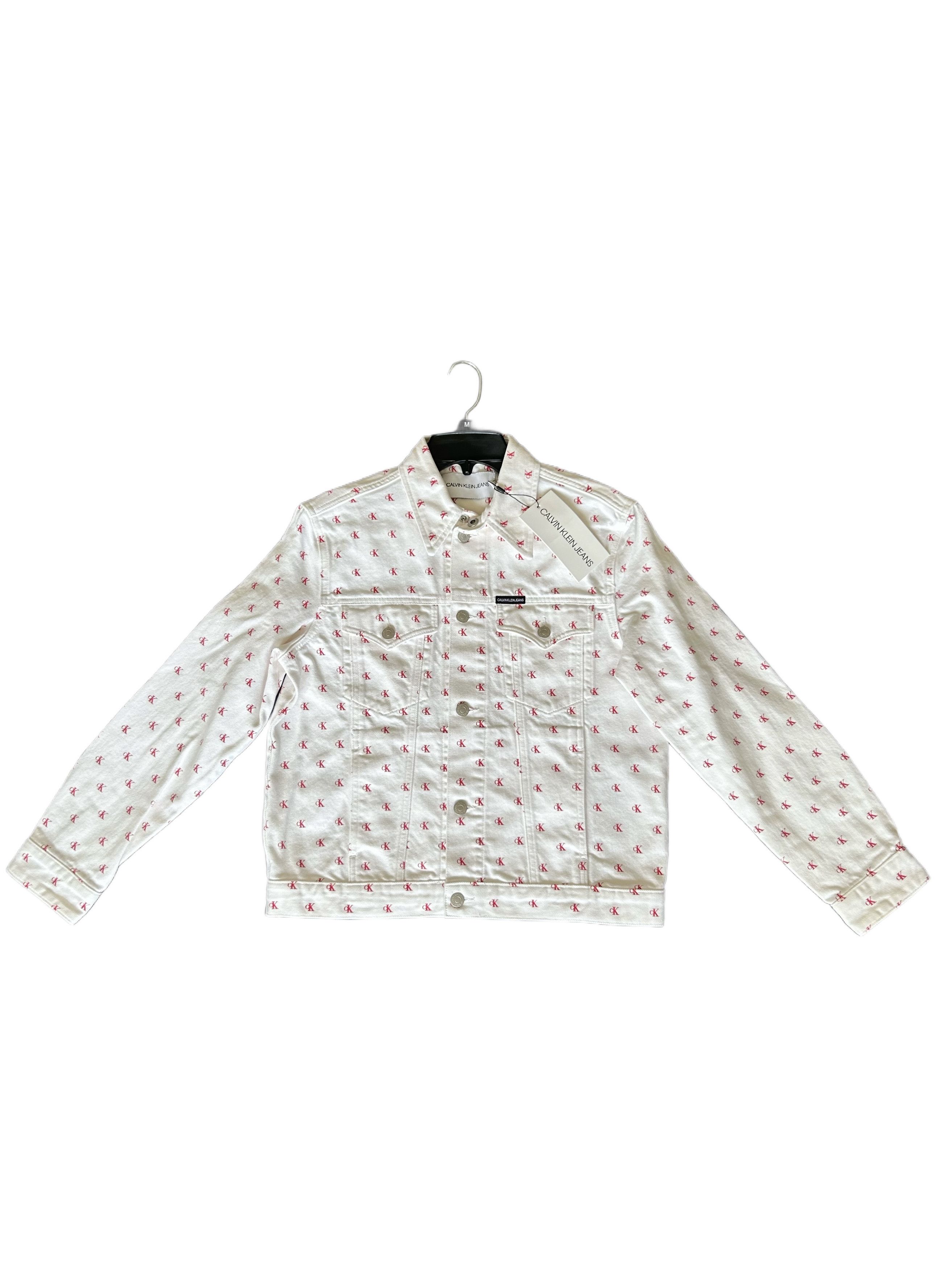 Calvin Klein × Raf Simons RAF SIMONS X CALVIN KLEIN white/red logo denim jacket Size US M / EU 48-50 / 2 - 1 Thumbnail