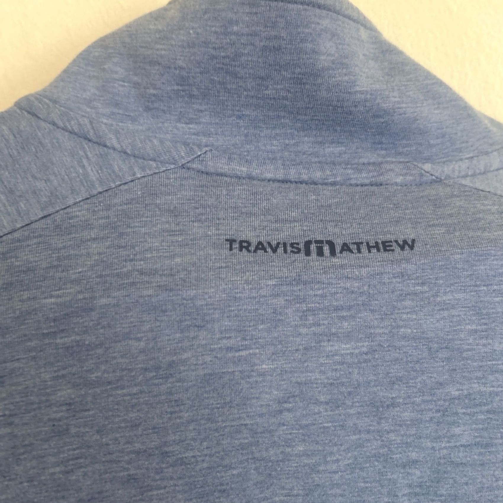 TravisMathew TRAVIS MATHEW Performance 1/4 Zip Light Blue Pullover Sleeve Logo Men's Sweater L Size US M / EU 48-50 / 2 - 5 Thumbnail