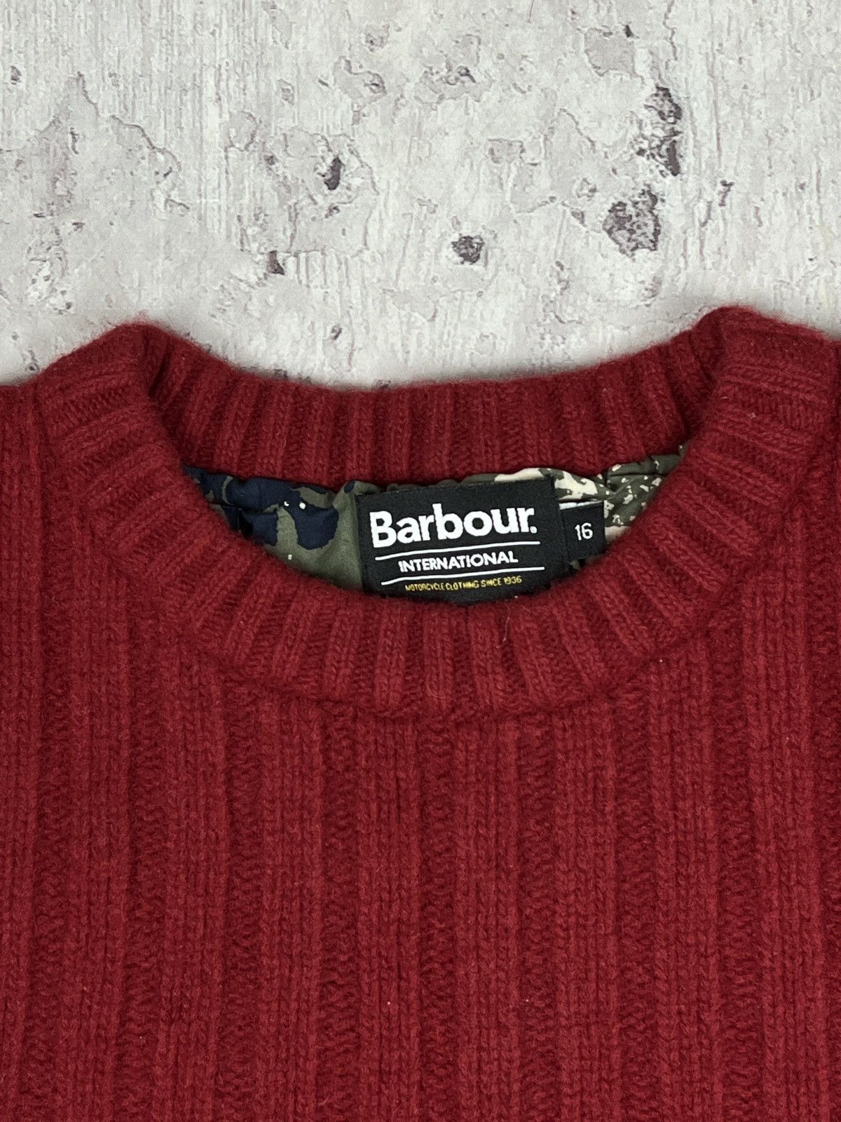 Barbour Vintage Woman’s Barbour International Wool Red Sweater Size S / US 4 / IT 40 - 3 Thumbnail