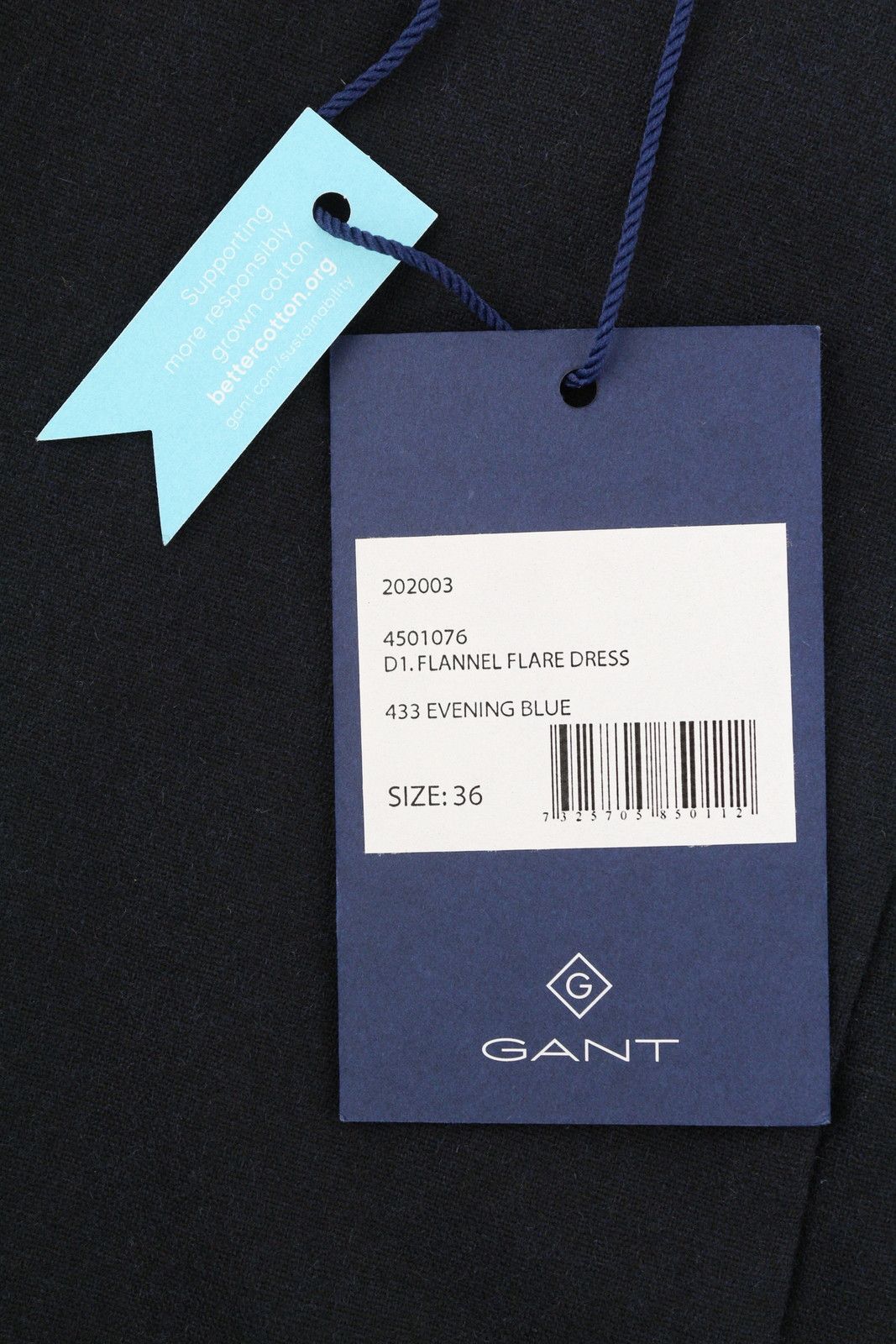 Gant FLANNEL FLARE EU36 Blue Wool Blend Mini Dress 84957 Size S / US 4 / IT 40 - 9 Thumbnail