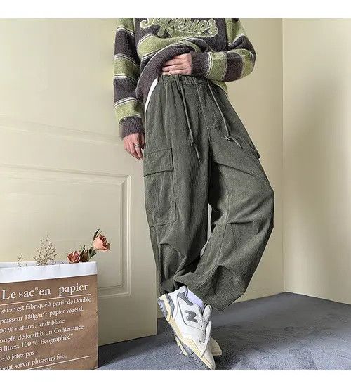 VIBE Khaki Green Corduroy Pants Size US 32 / EU 48 - 6 Thumbnail
