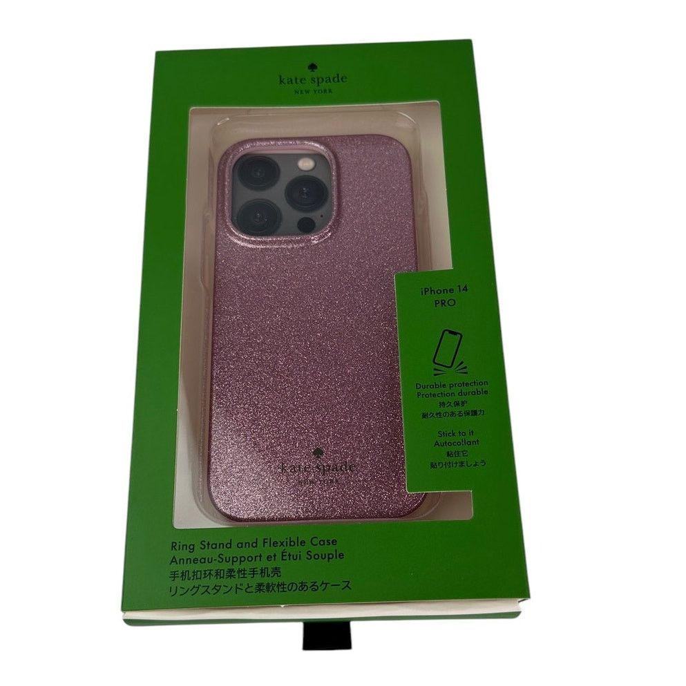 Kate Spade Kate spade Glitter iPhone 14 PRO Case in Mitten Pink Size ONE SIZE - 1 Thumbnail
