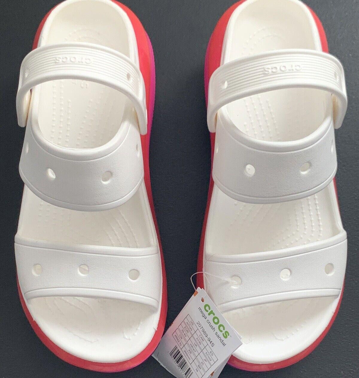 Crocs Crocs Mega Crush Unisex Sandal Platform White Pink Purple Size US 9 / IT 39 - 3 Thumbnail
