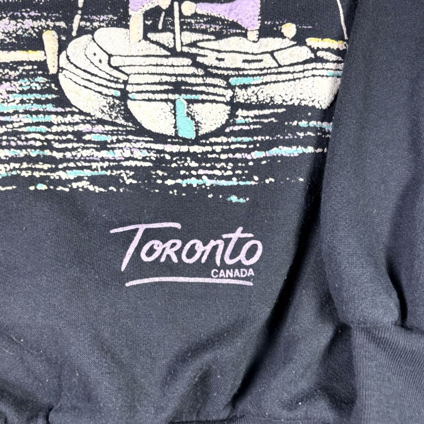 Vintage VINTAGE Toronto Canada Sweatshirt Sail Boat Ocean Art Black Raglan XL 90s Shirt Mens Size US XL / EU 56 / 4 - 7 Thumbnail