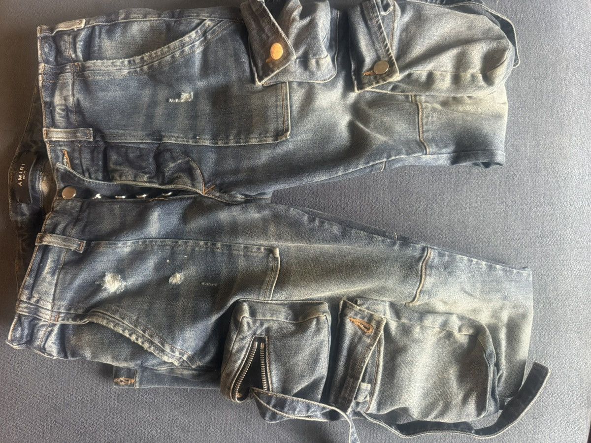 Amiri AMIRI Blue Cargo Skinny Jeans – Utility Denim 29 Size US 29 - 3 Thumbnail