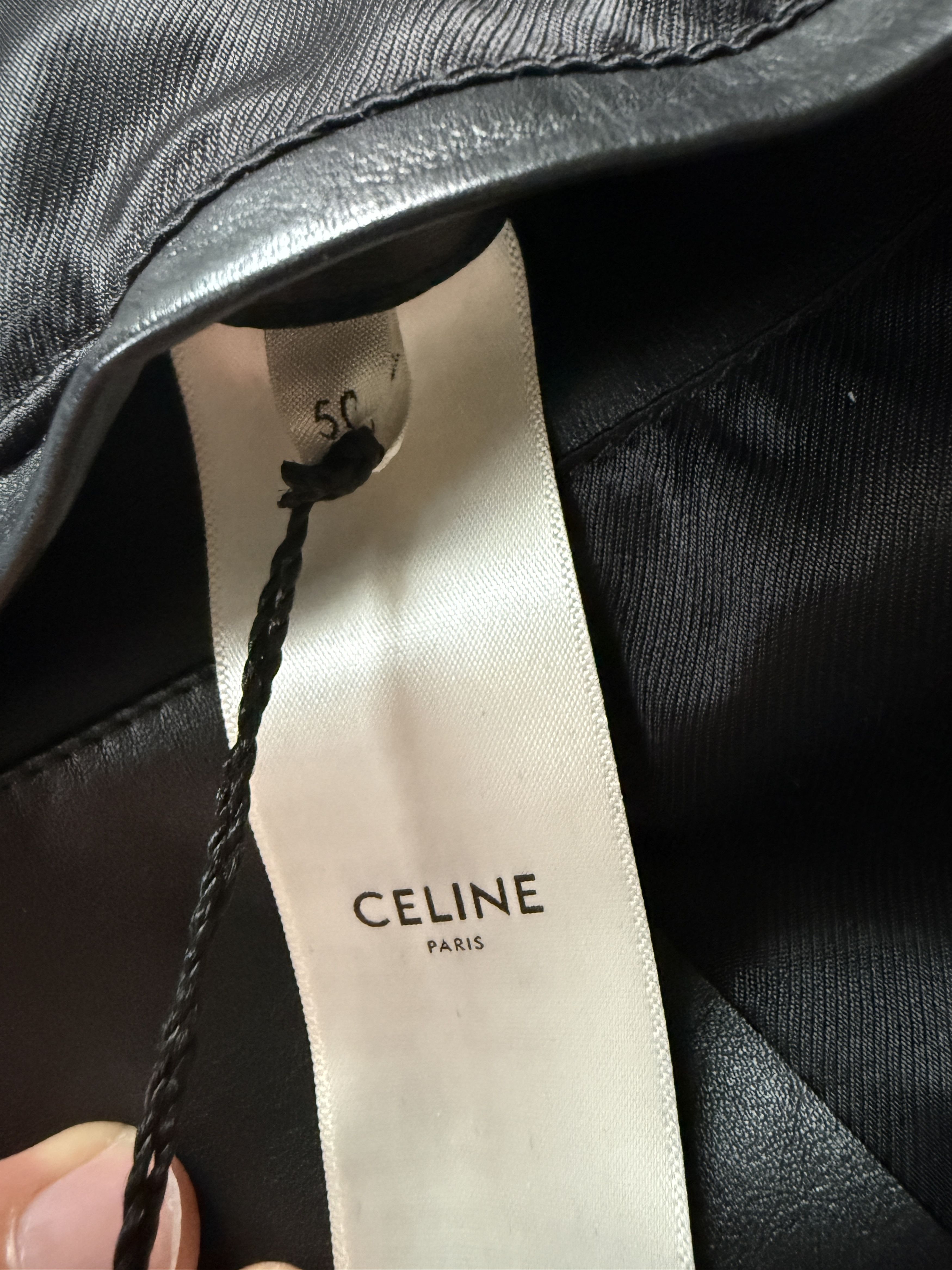 Celine Black/White Biker Jacket Size US M / EU 48-50 / 2 - 4 Thumbnail