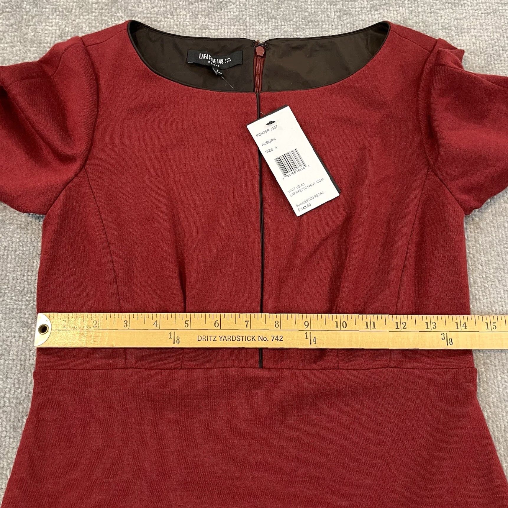 Lilly Pulitzer LAFAYETTE 148 Dress Womens Size 4 Auburn Red Mid Length Knee Wool 3/4 Sleeve Pullover Round Neck Size L / US 10 / IT 46 - 6 Thumbnail