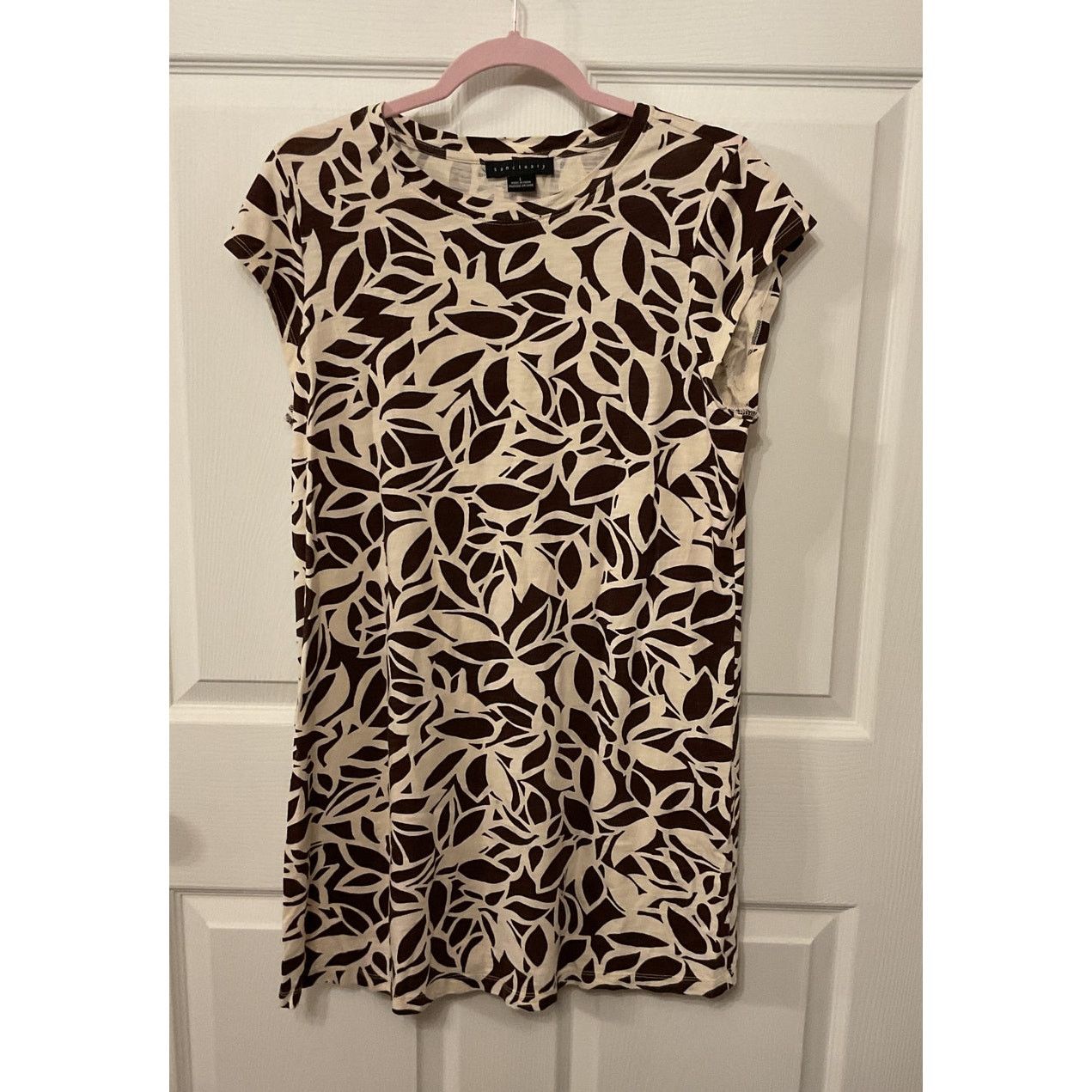 Sanctuary Sanctuary Carry on Cotton T-Shirt Dress Chocolate Stencil, L Size L / US 10 / IT 46 - 4 Thumbnail
