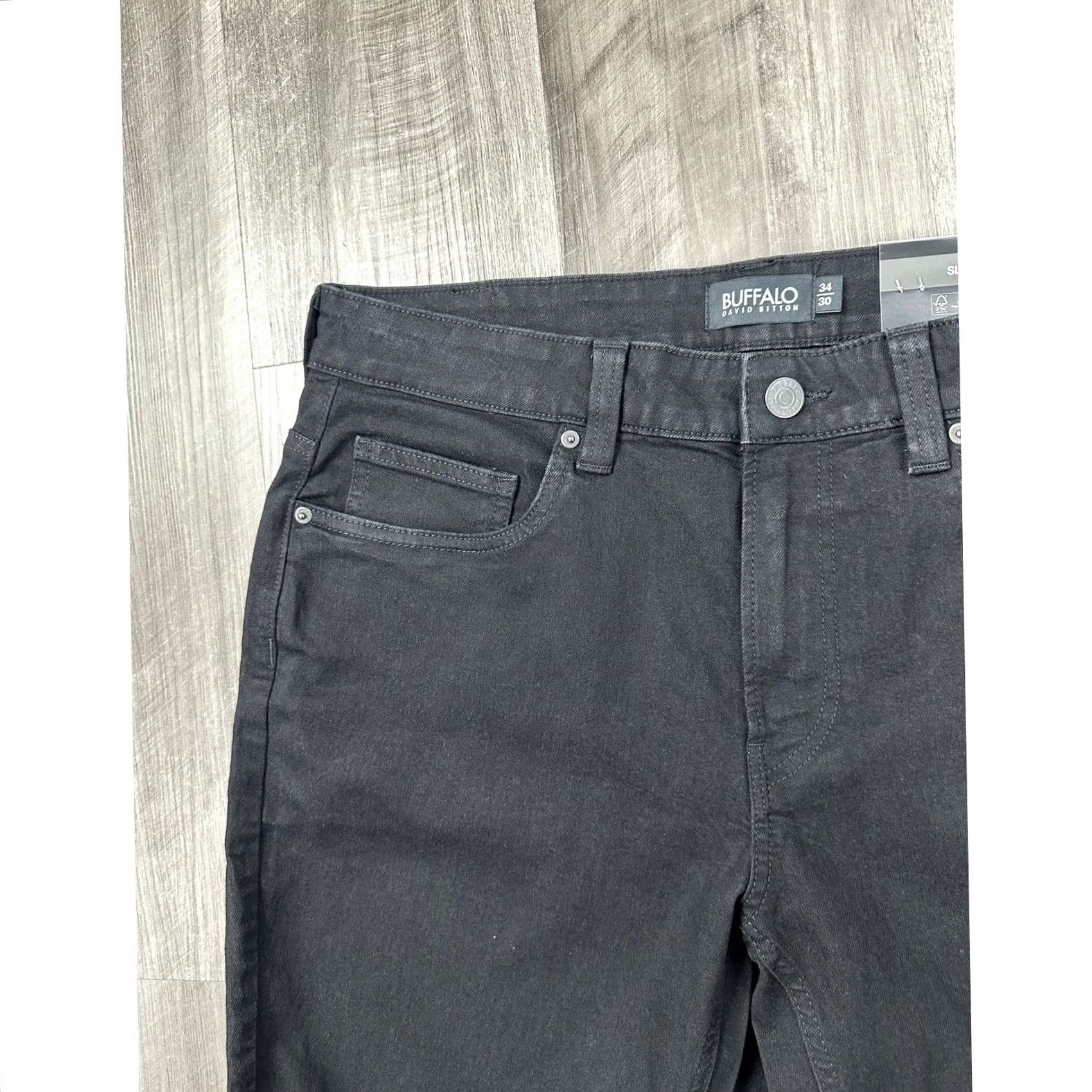 Buffalo David Bitton Buffalo David Bitton Ash Slim Men 34x30 Black Denim Jeans Size US 34 / EU 50 - 7 Thumbnail