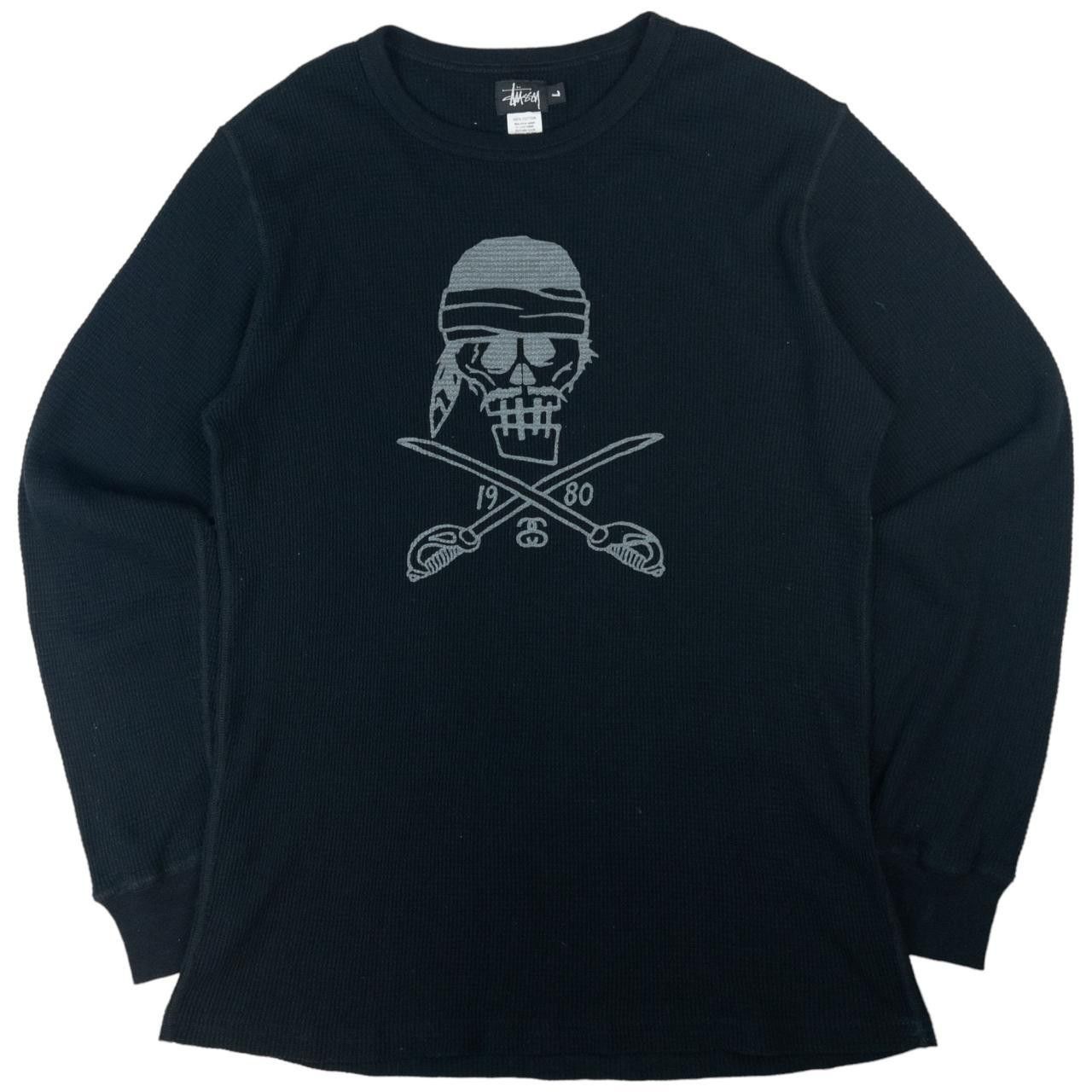 Stussy Vintage Stussy Pirate Skull Waffle Knit Jumper Size L | Grailed