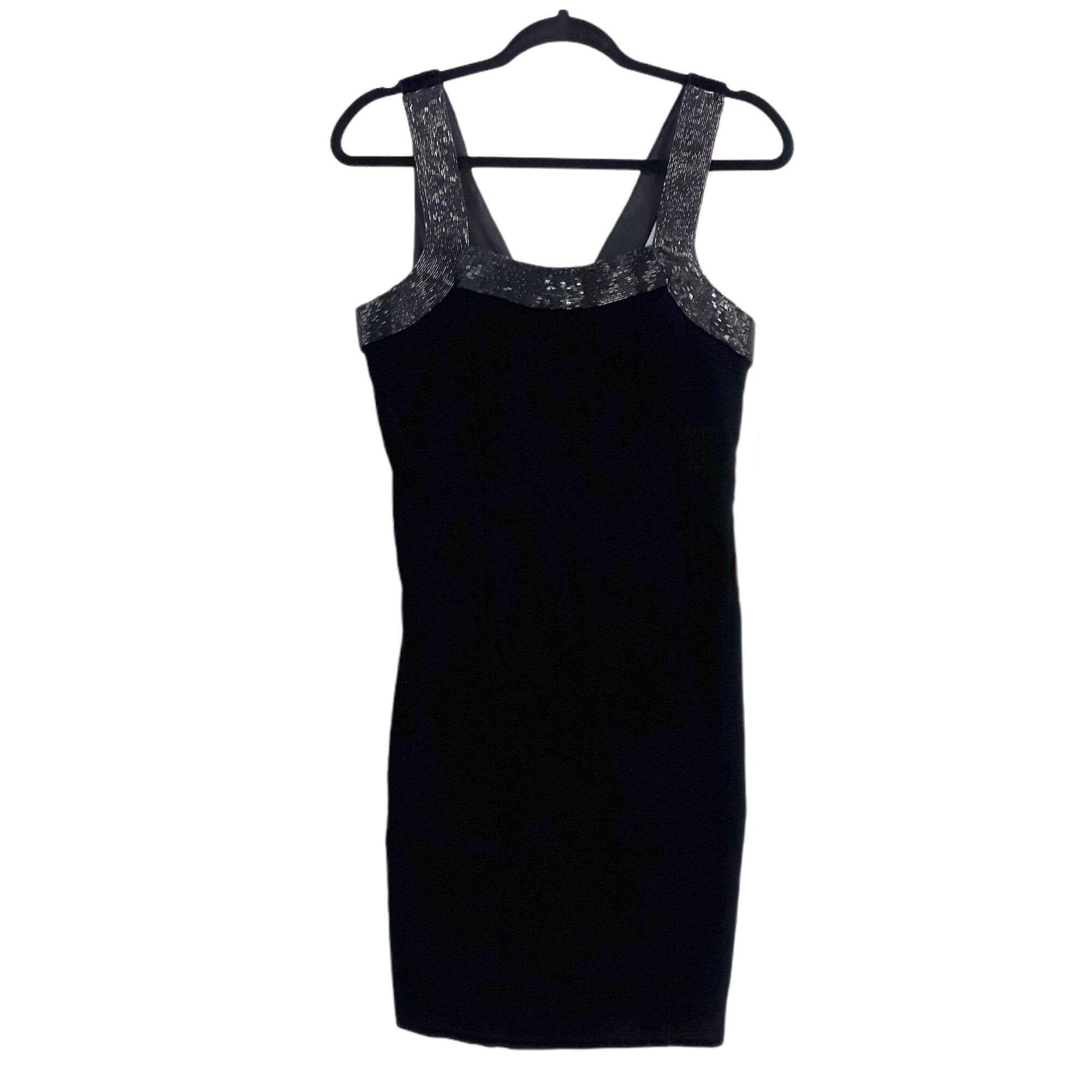 Vintage Vtg 80's Dress Formal Velvet Beaded Black Sz S Knee Length Size S / US 4 / IT 40 - 1 Thumbnail