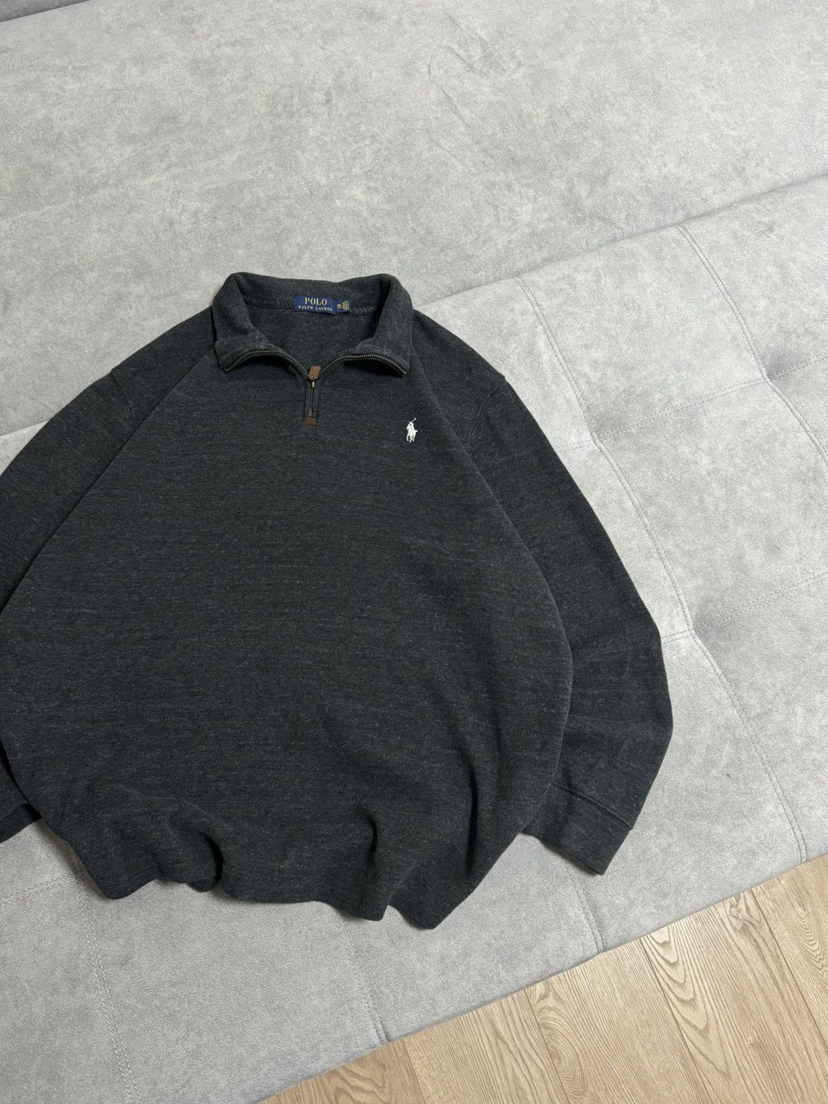Polo Ralph Lauren × Vintage Vintage Polo Ralph Lauren 1/3 zip classic gray sweatshirt Size US XXL / EU 58 / 5 - 4 Thumbnail