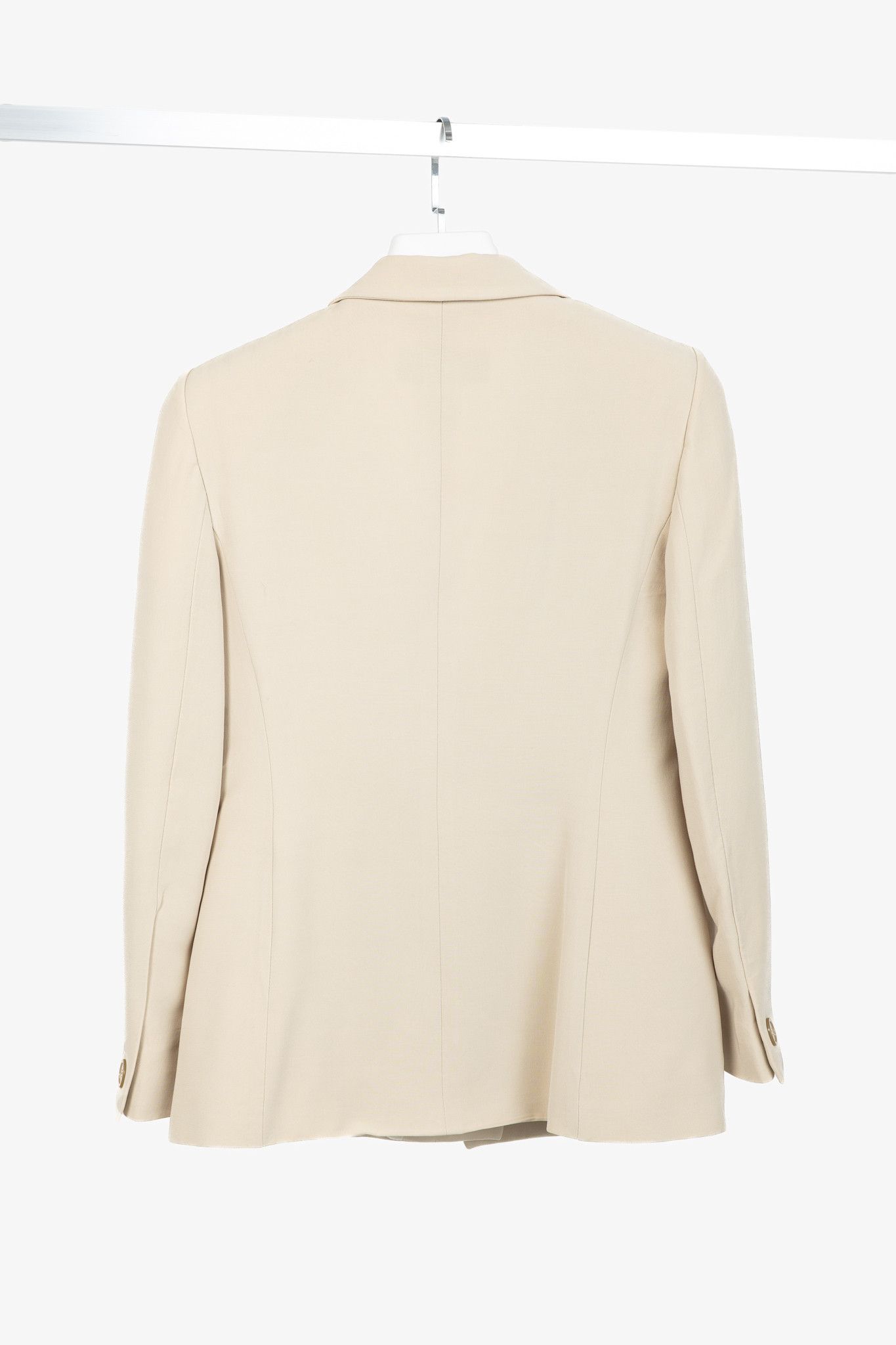 Max Mara Max Mara Beige Crepe Single-Breasted Blazer Size M / US 6-8 / IT 42-44 - 2 Thumbnail