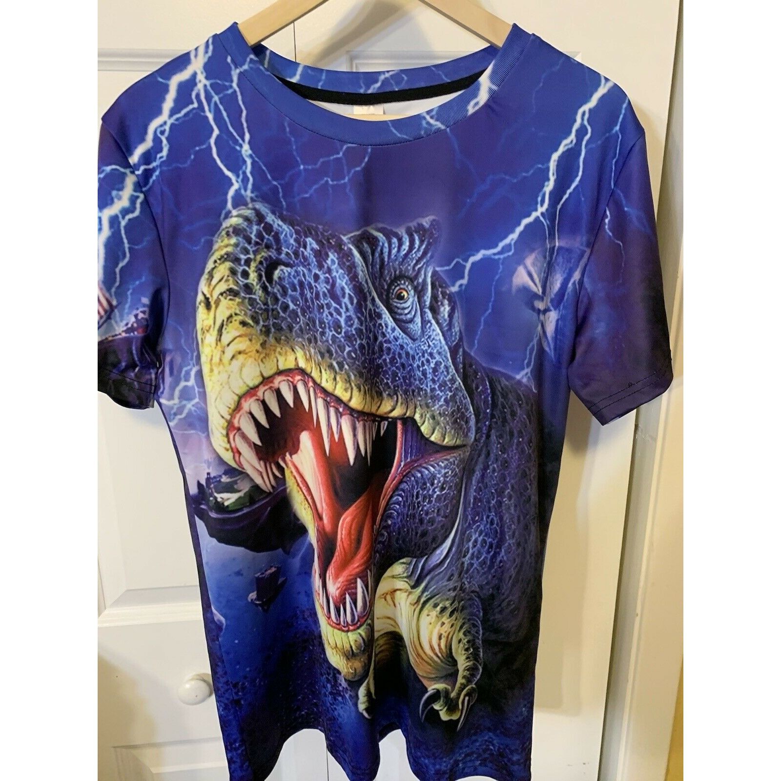 Other T REX Men’s Sz Large Allover Print T-Shirt Blue Size US L / EU 52-54 / 3 - 4 Thumbnail