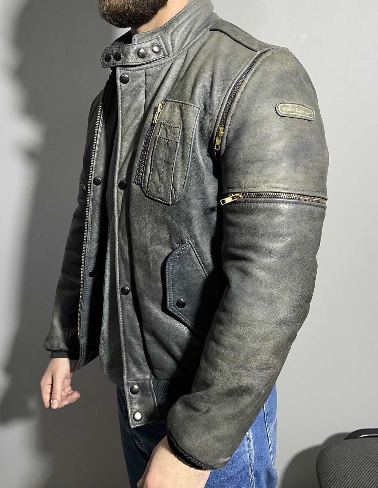 Hein Gericke × Vintage Vintage 90s Hein Gericke Leather Biker Zipper Racing Jacket Size US M / EU 48-50 / 2 - 23 Thumbnail