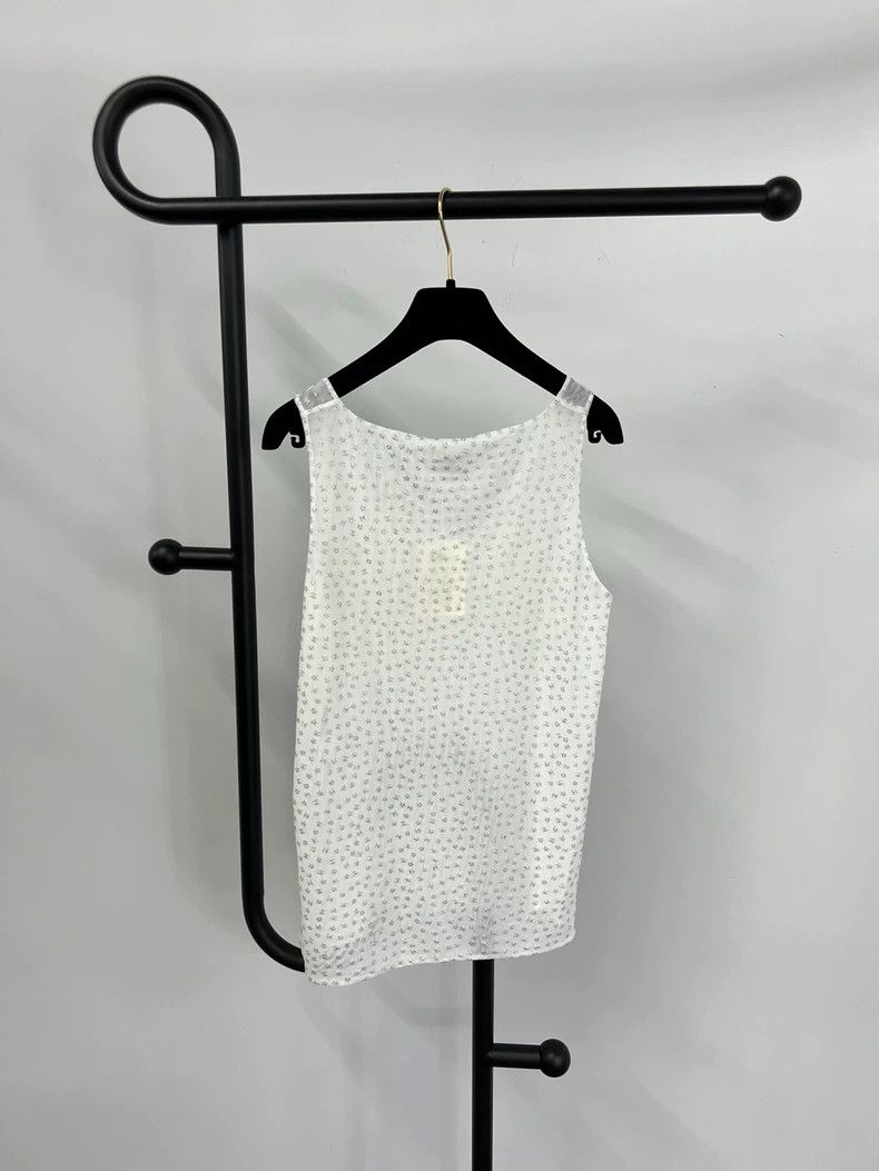Chanel Chanel White full logo suspender vest Size XS / US 0-2 / IT 36-38 - 2 Thumbnail