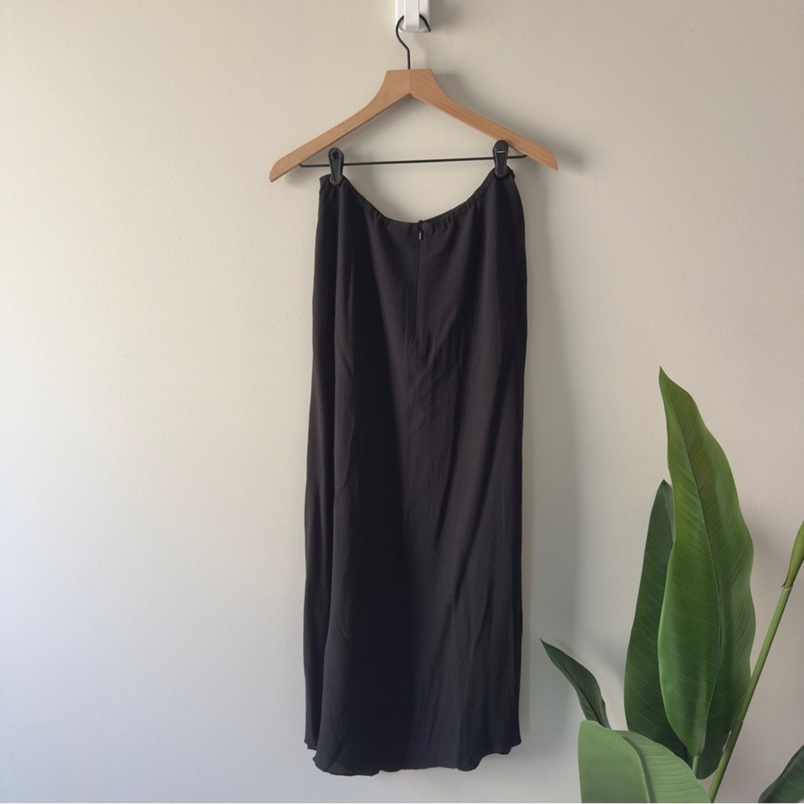 Other J. Jill Black Maxi Skirt ruffle side tie strings waist zip 8 Size 30" / US 8 / IT 44 - 5 Thumbnail