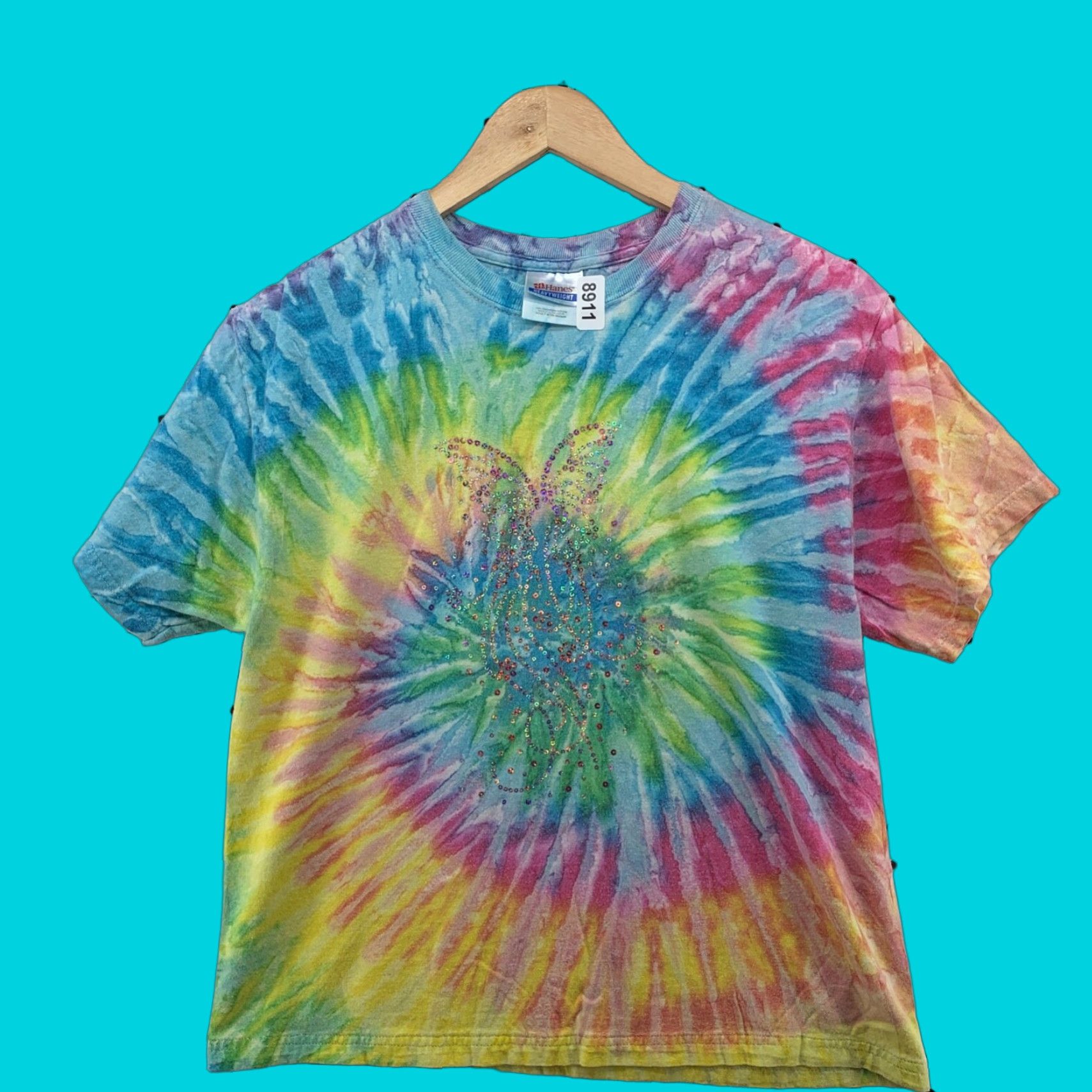 Hanes VINTAGE Hanes Black Tie Dye Shirt Adult Medium Short Sleeve Hip Hop Hippie Mens Size M / US 6-8 / IT 42-44 - 1 Thumbnail