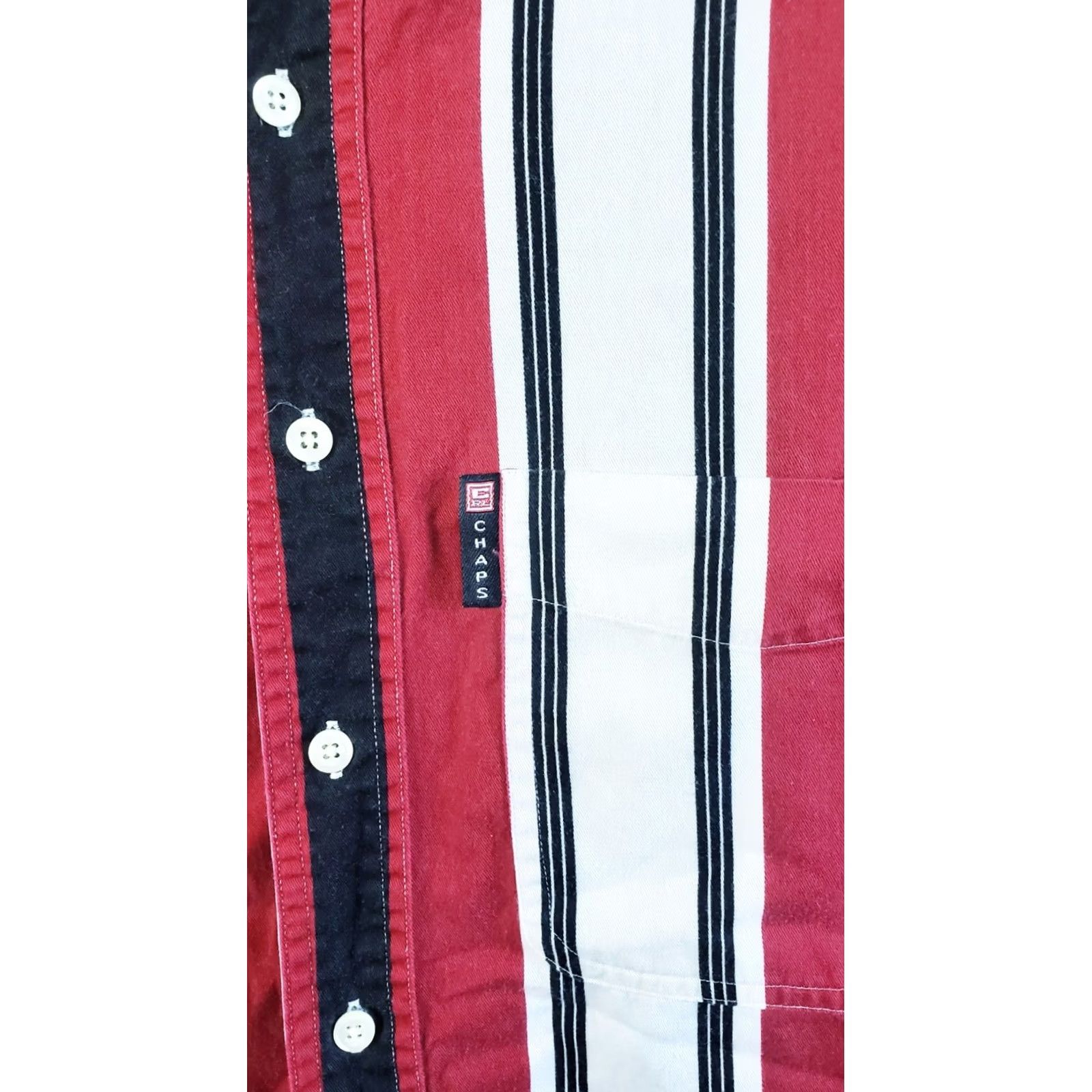 Ralph Lauren Chaps Ralph Lauren Men L Red Button-Down Long Sleeve Shirt Striped Cotton Size US L / EU 52-54 / 3 - 5 Thumbnail