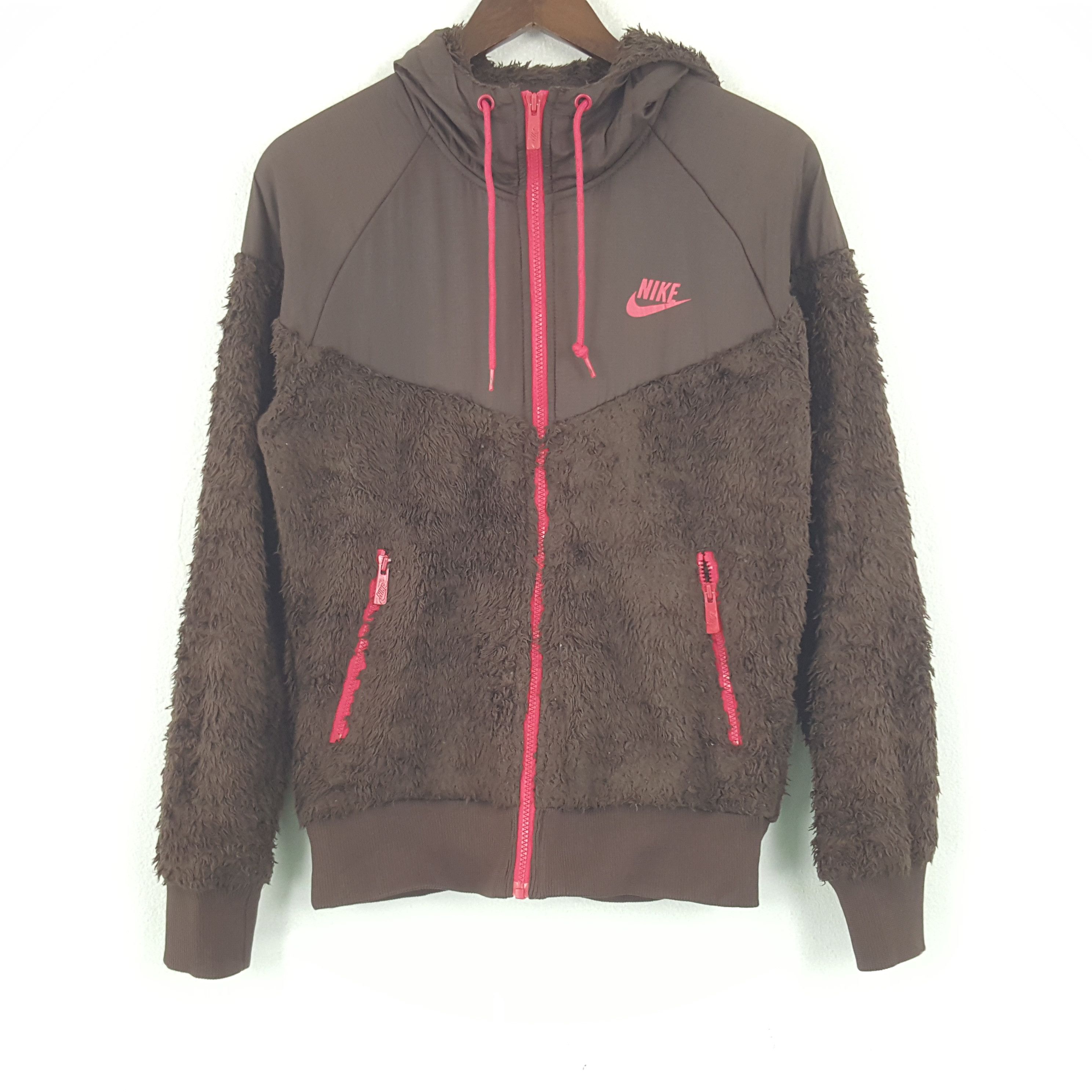 Nike × Vintage Vintage Nike Fur Zipper Hoodies Jacket Size US M / EU 48-50 / 2 - 1 Thumbnail