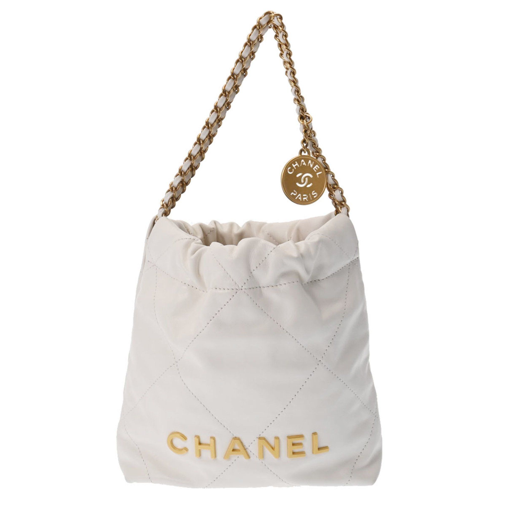 Chanel CHANEL CHANEL22 Shoulder Bag White Ladies Calfskin